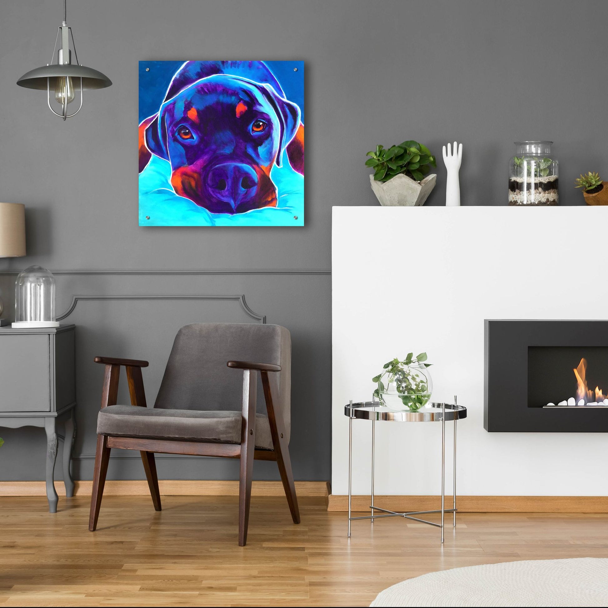 Epic Art 'Rottie - Dexter 22 by Dawg Painter, Acrylic Glass Wall Art,24x24