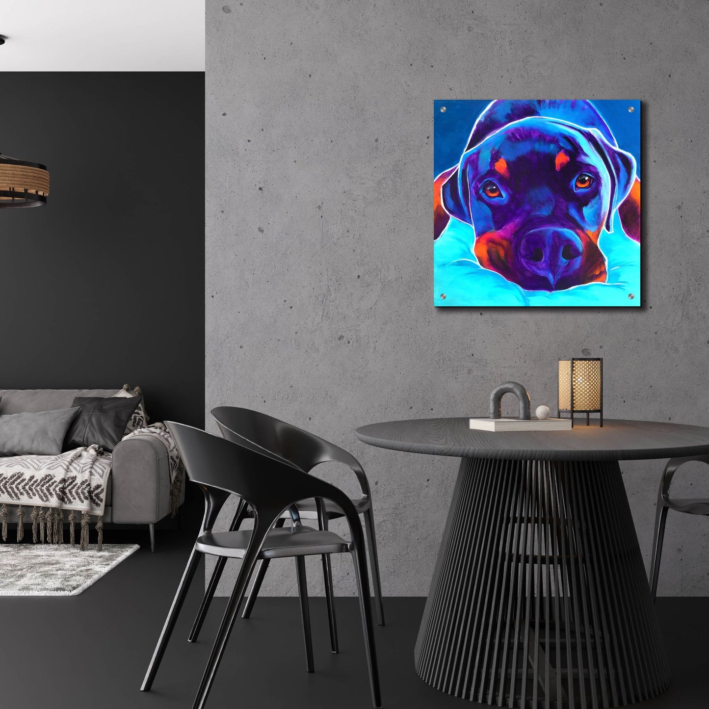 Epic Art 'Rottie - Dexter 22 by Dawg Painter, Acrylic Glass Wall Art,24x24