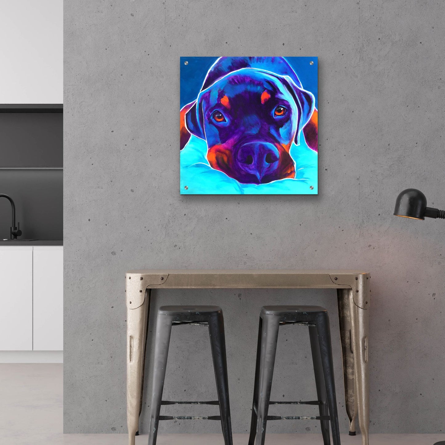 Epic Art 'Rottie - Dexter 22 by Dawg Painter, Acrylic Glass Wall Art,24x24