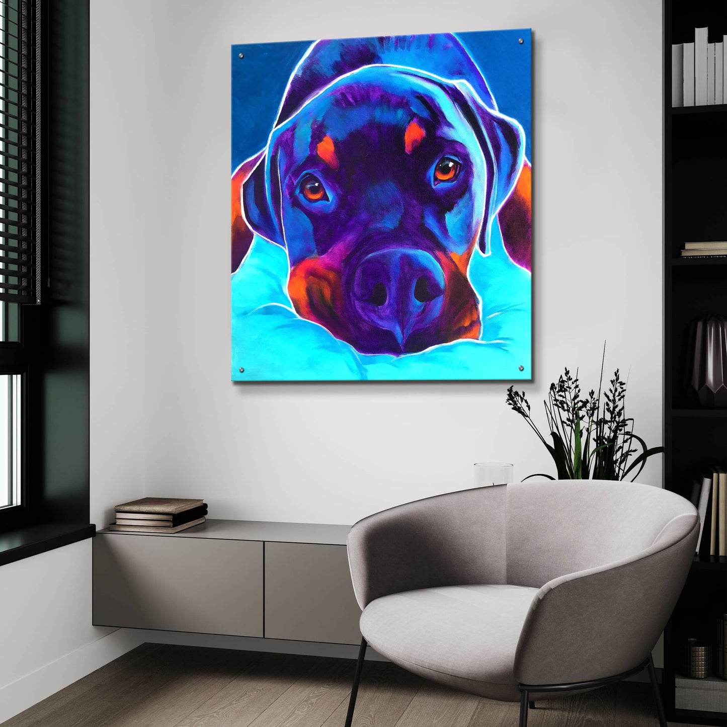 Epic Art 'Rottie - Dexter 22 by Dawg Painter, Acrylic Glass Wall Art,36x36