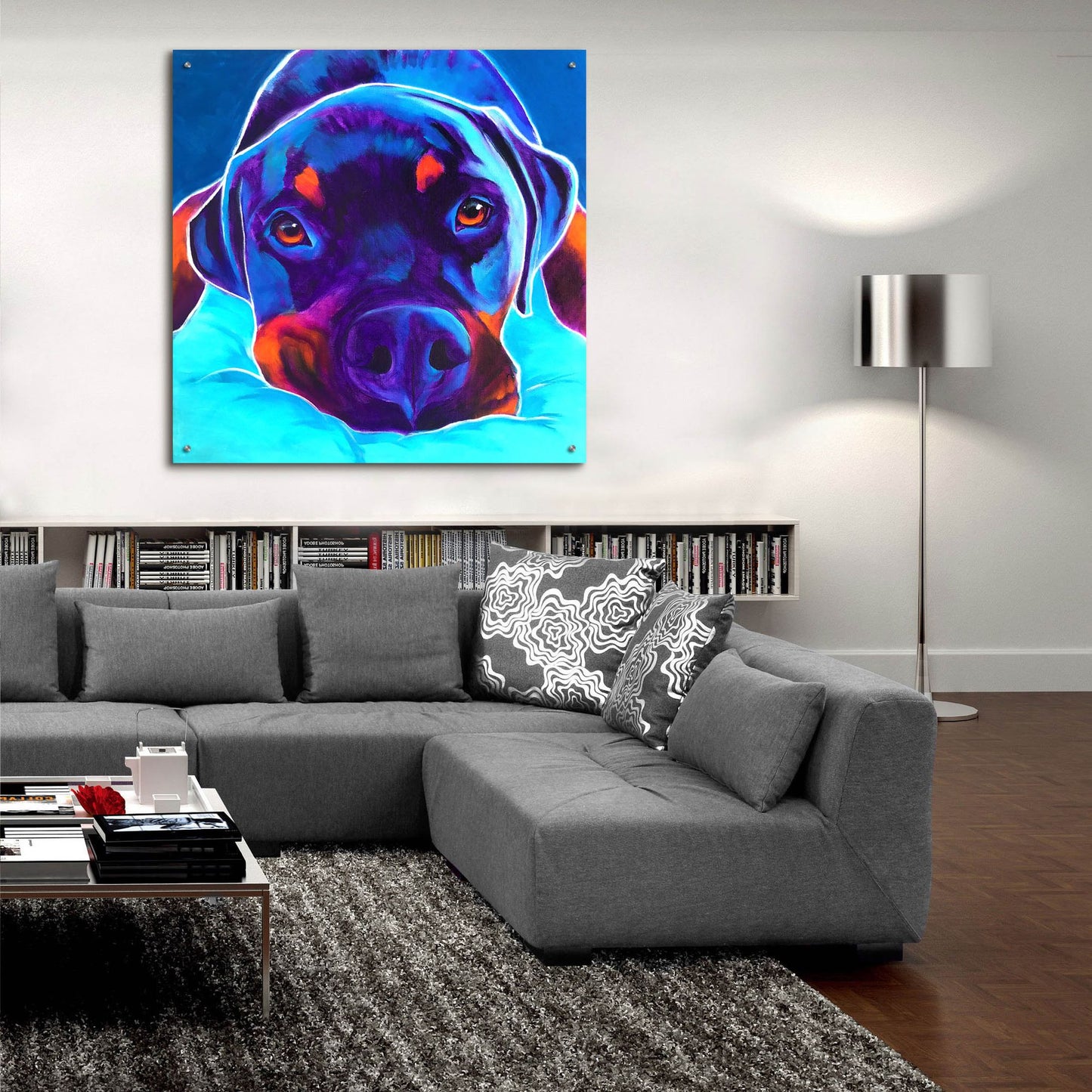 Epic Art 'Rottie - Dexter 22 by Dawg Painter, Acrylic Glass Wall Art,36x36