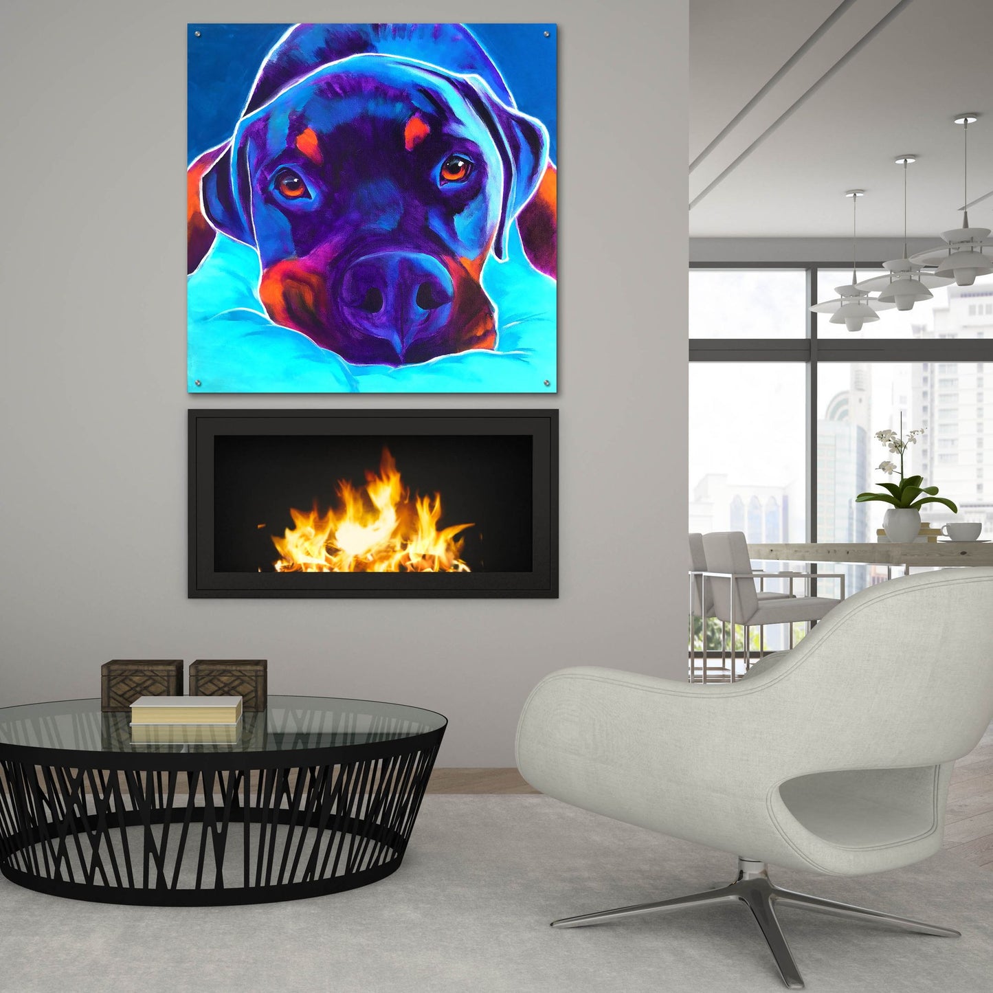 Epic Art 'Rottie - Dexter 22 by Dawg Painter, Acrylic Glass Wall Art,36x36