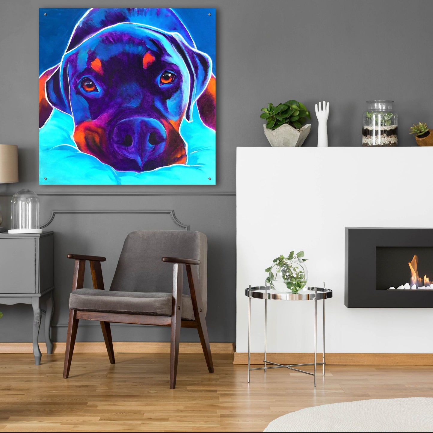 Epic Art 'Rottie - Dexter 22 by Dawg Painter, Acrylic Glass Wall Art,36x36