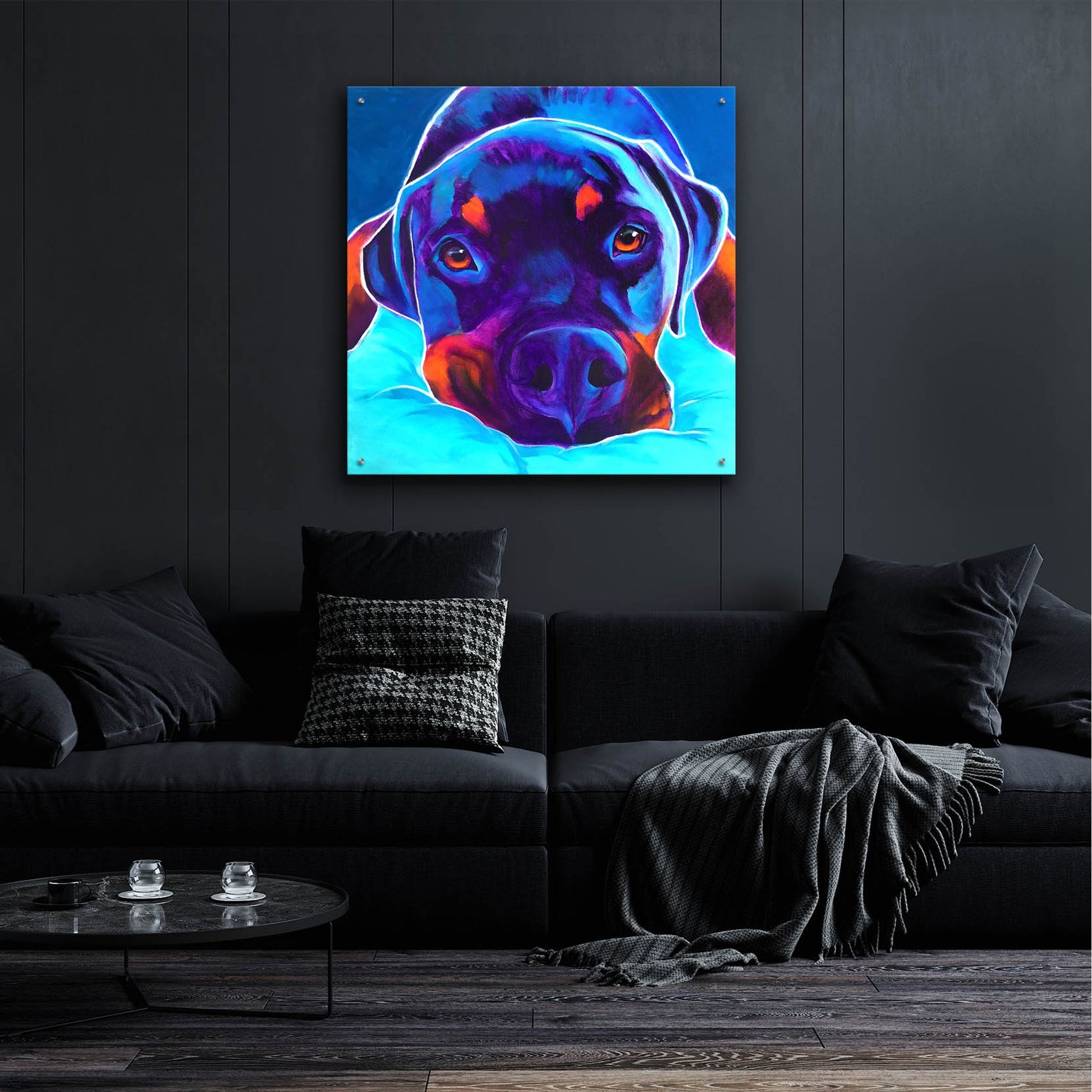 Epic Art 'Rottie - Dexter 22 by Dawg Painter, Acrylic Glass Wall Art,36x36