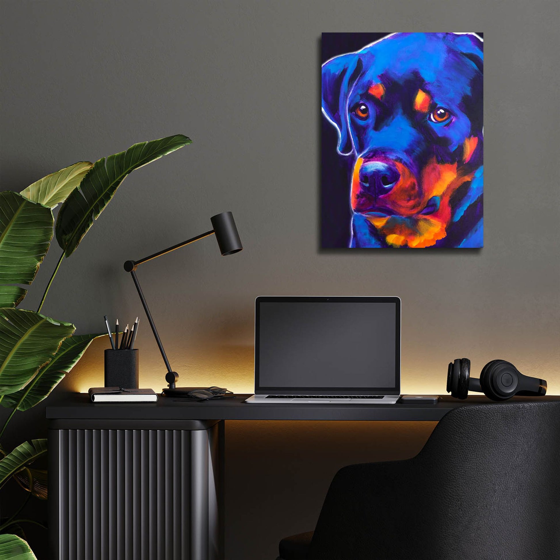 Epic Art 'Rottie - Dexter2 by Dawg Painter, Acrylic Glass Wall Art,12x16