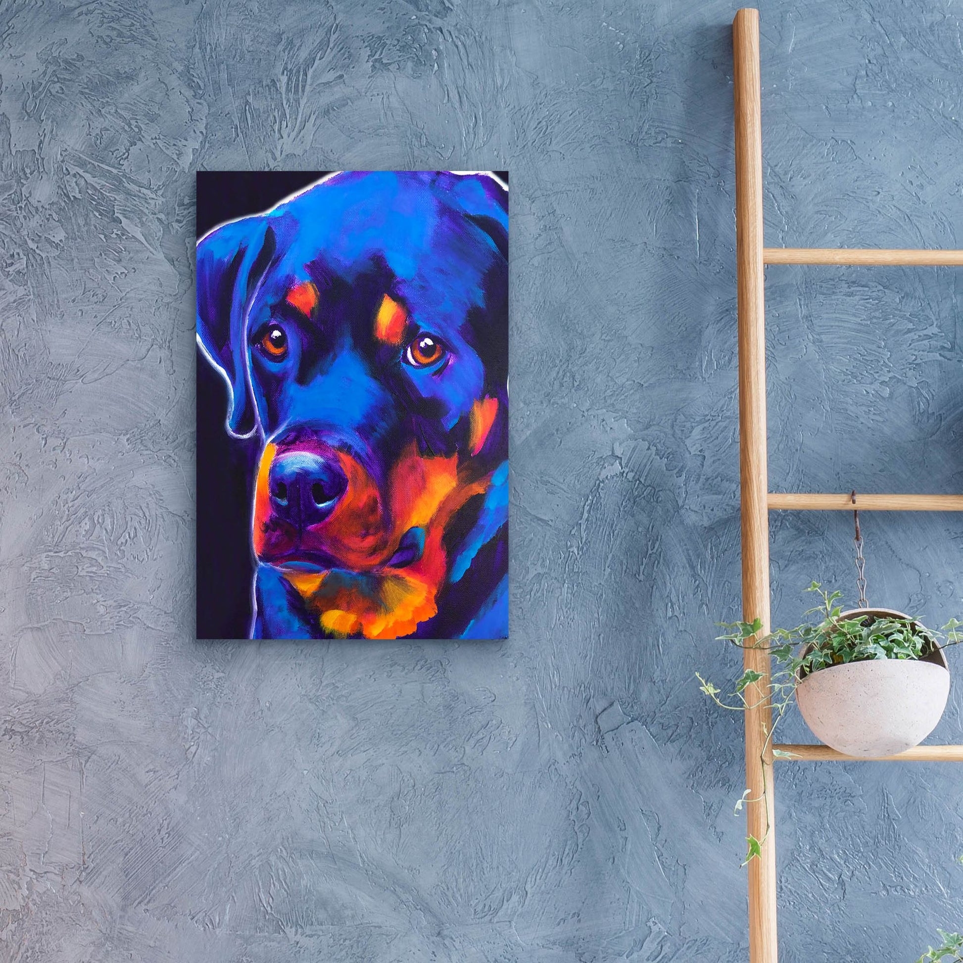 Epic Art 'Rottie - Dexter2 by Dawg Painter, Acrylic Glass Wall Art,16x24