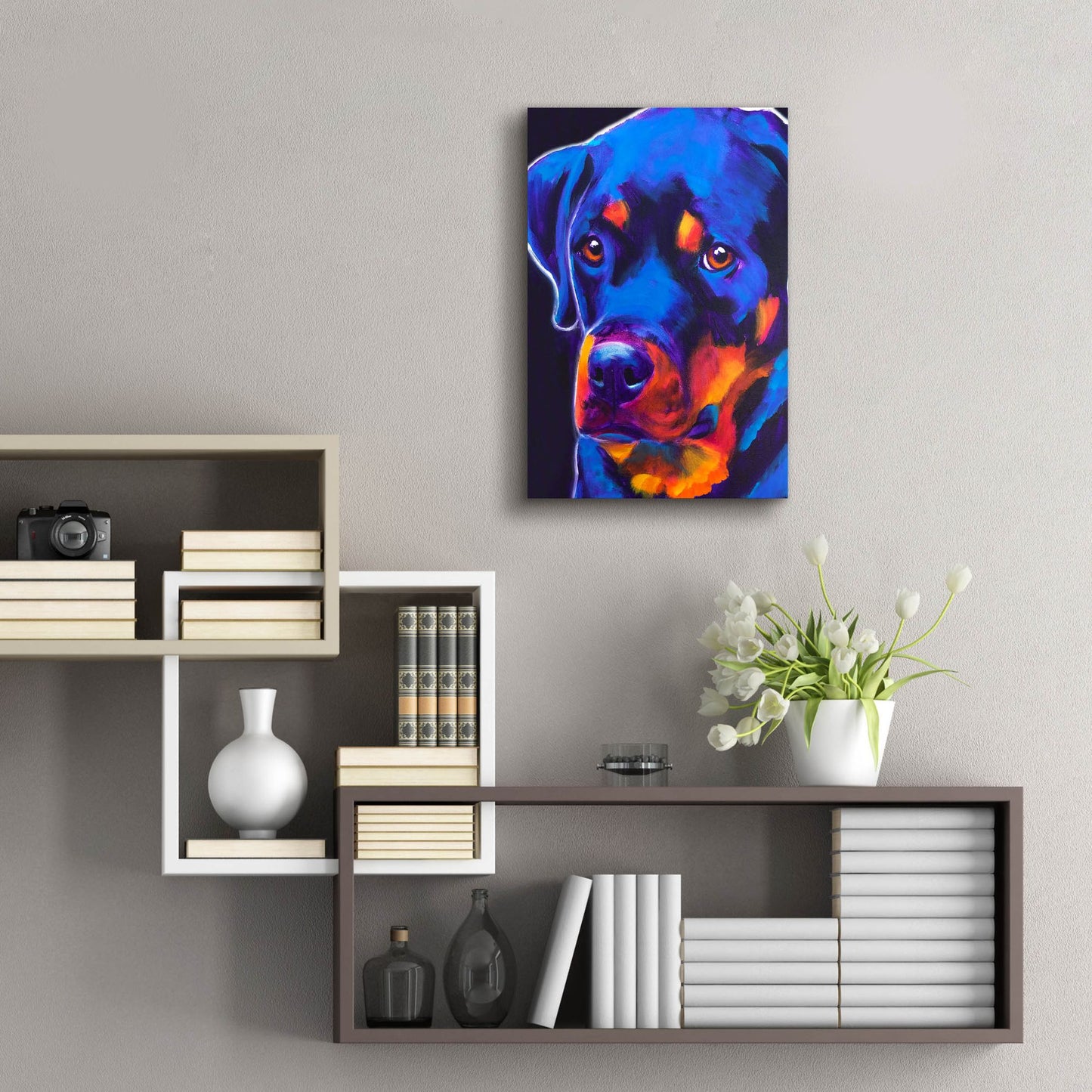 Epic Art 'Rottie - Dexter2 by Dawg Painter, Acrylic Glass Wall Art,16x24