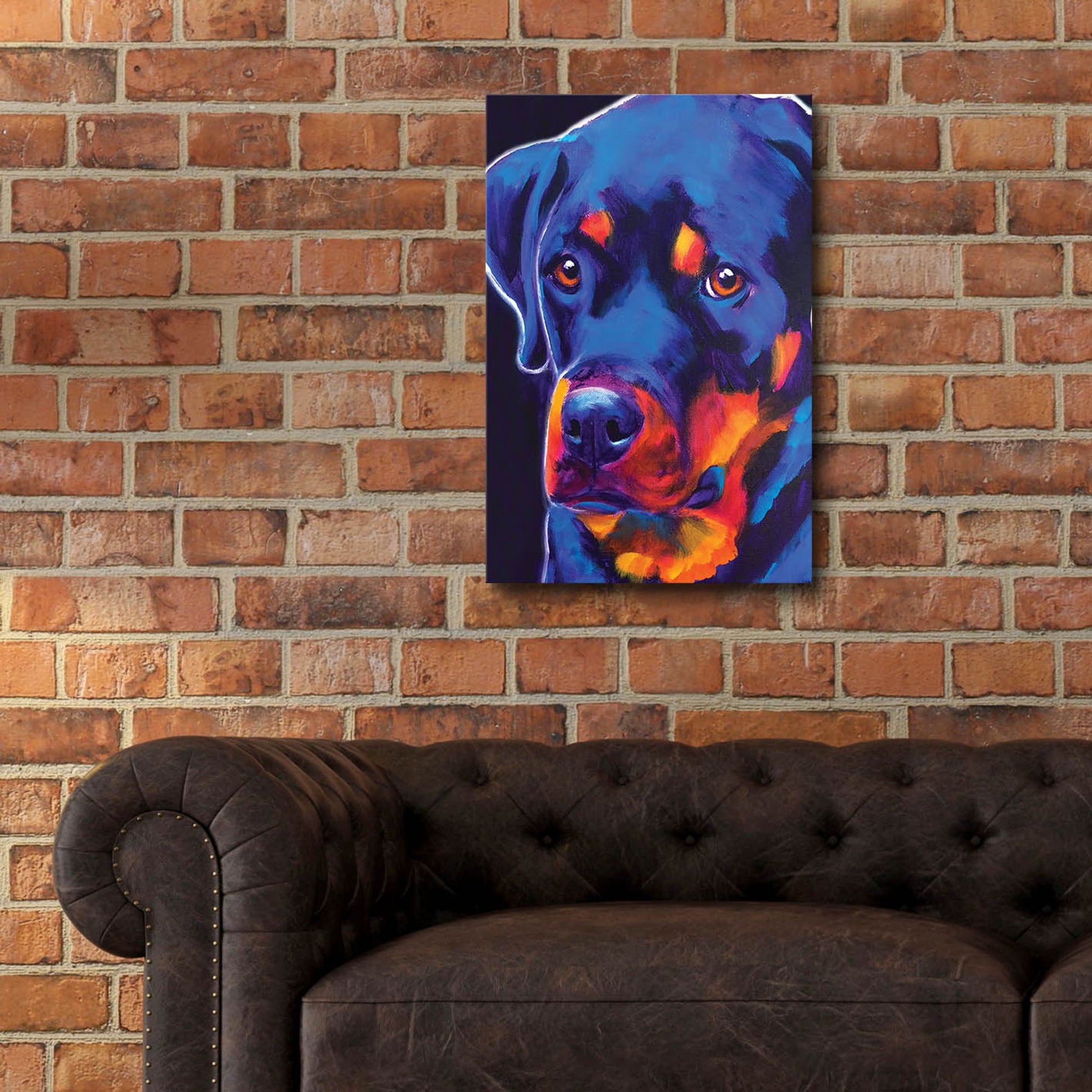 Epic Art 'Rottie - Dexter2 by Dawg Painter, Acrylic Glass Wall Art,16x24