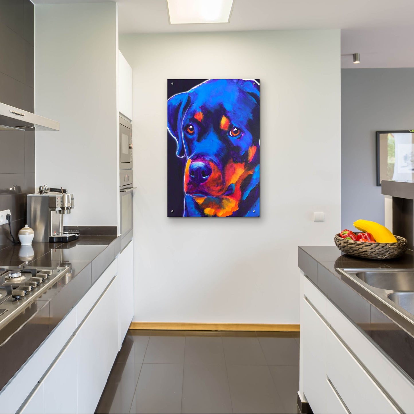 Epic Art 'Rottie - Dexter2 by Dawg Painter, Acrylic Glass Wall Art,24x36