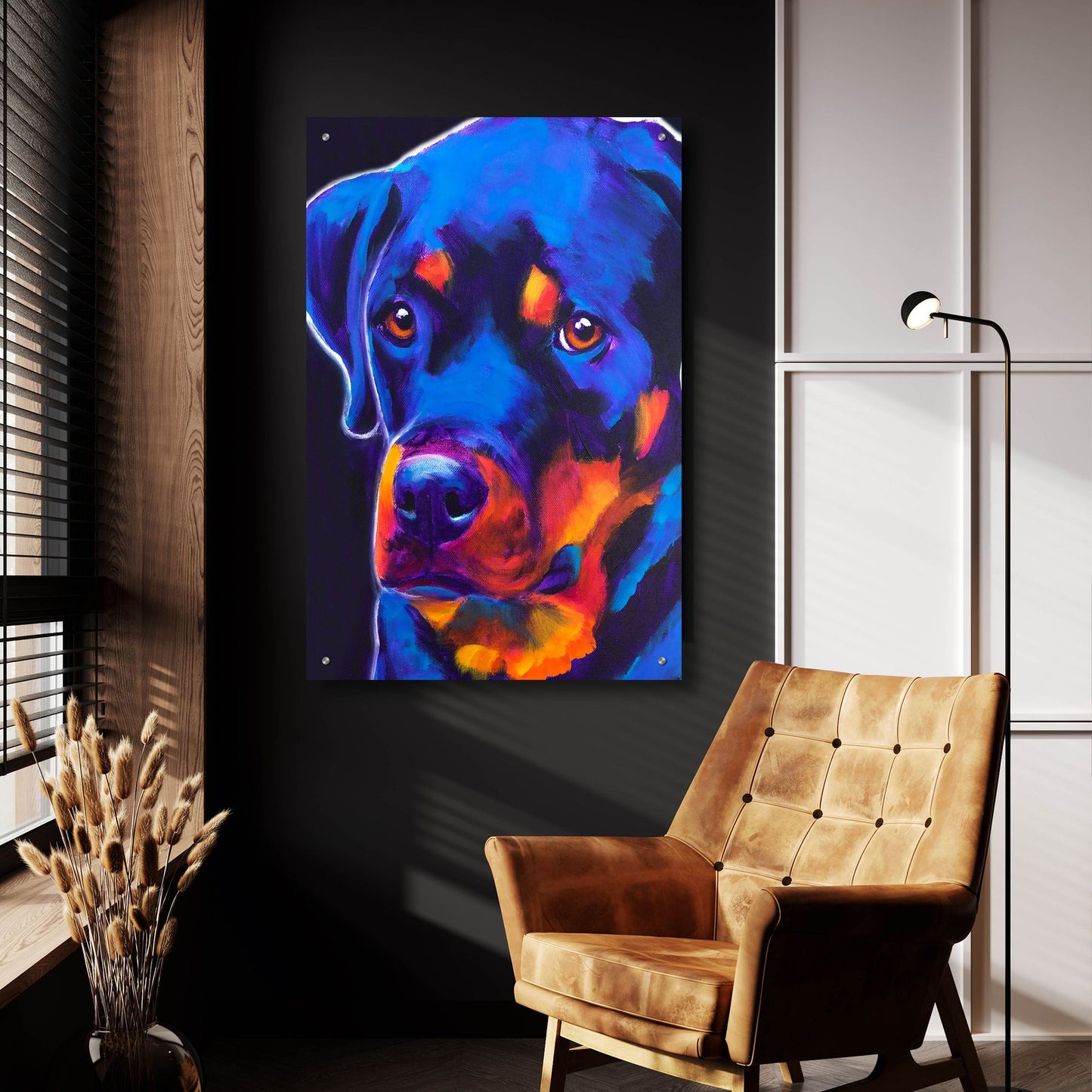 Epic Art 'Rottie - Dexter2 by Dawg Painter, Acrylic Glass Wall Art,24x36