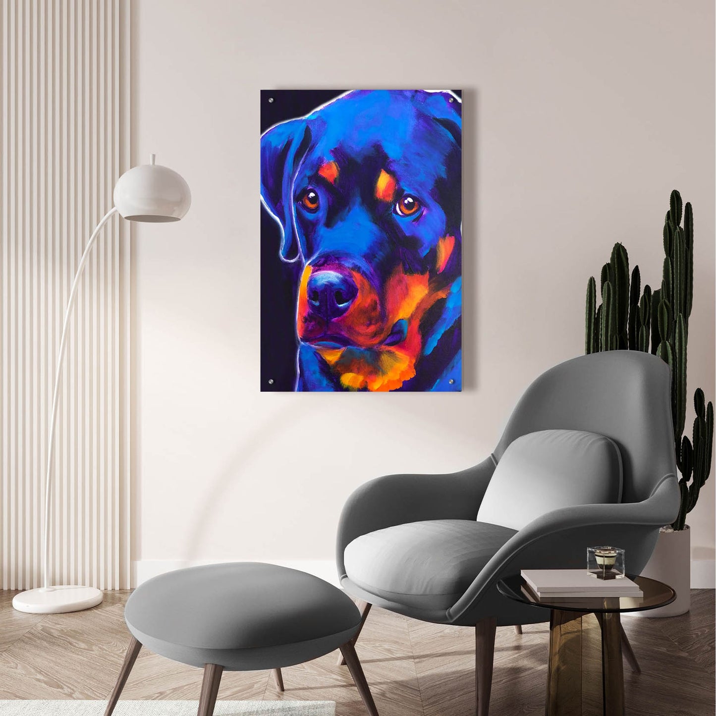 Epic Art 'Rottie - Dexter2 by Dawg Painter, Acrylic Glass Wall Art,24x36