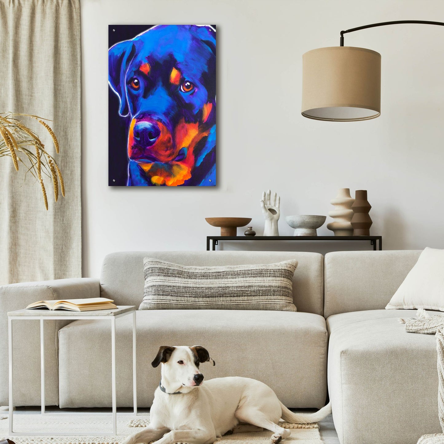 Epic Art 'Rottie - Dexter2 by Dawg Painter, Acrylic Glass Wall Art,24x36