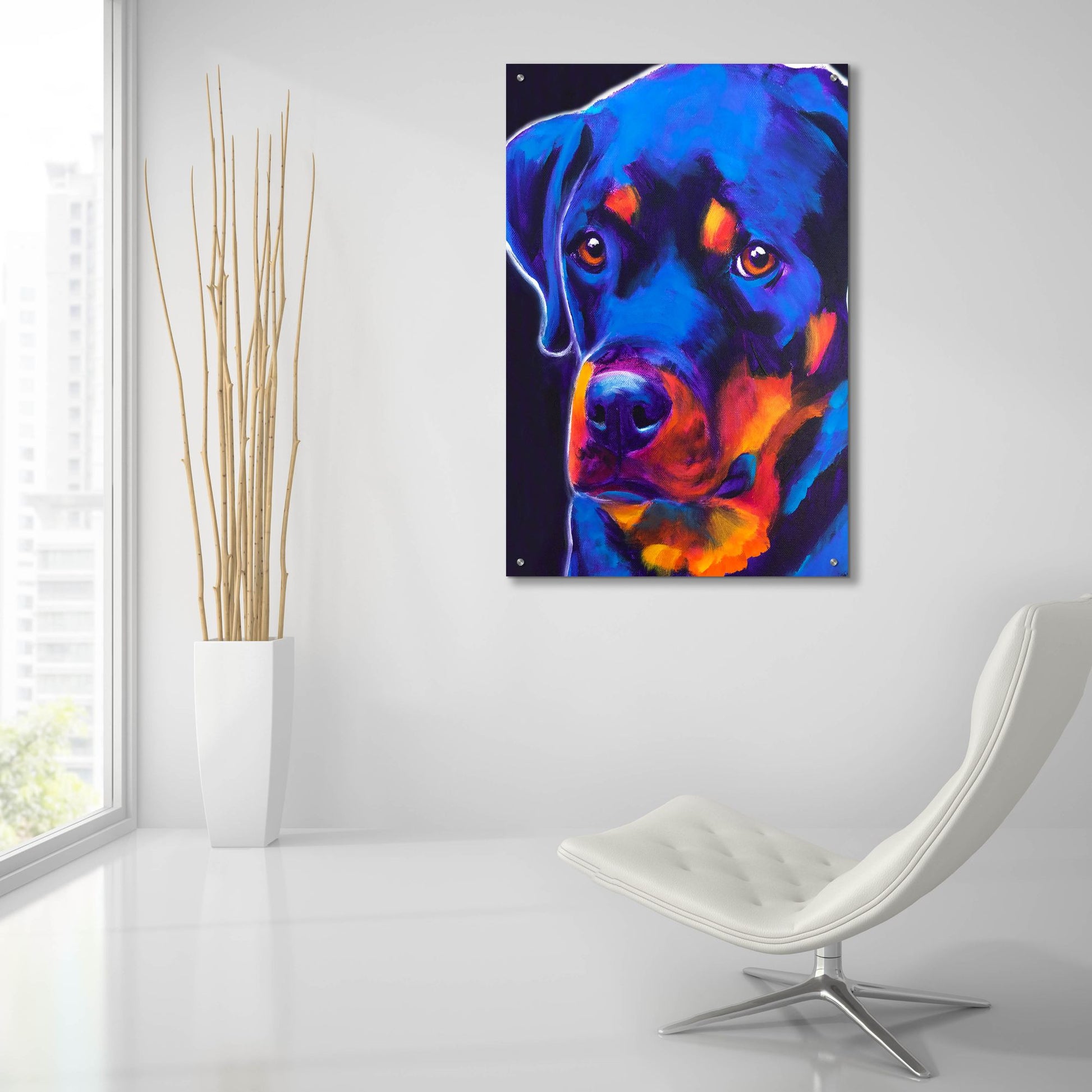 Epic Art 'Rottie - Dexter2 by Dawg Painter, Acrylic Glass Wall Art,24x36