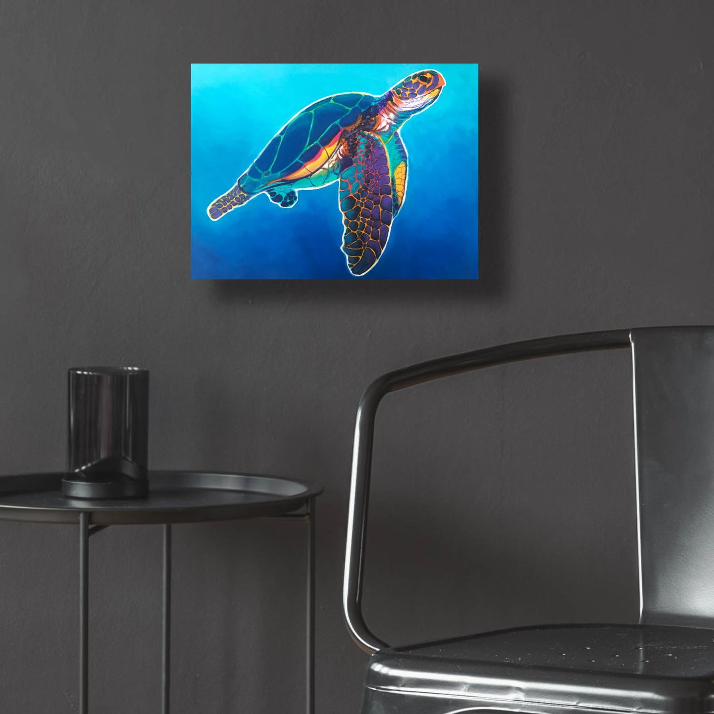 Epic Art 'Sea Turtle - Rainbow2 by Dawg Painter, Acrylic Glass Wall Art,16x12