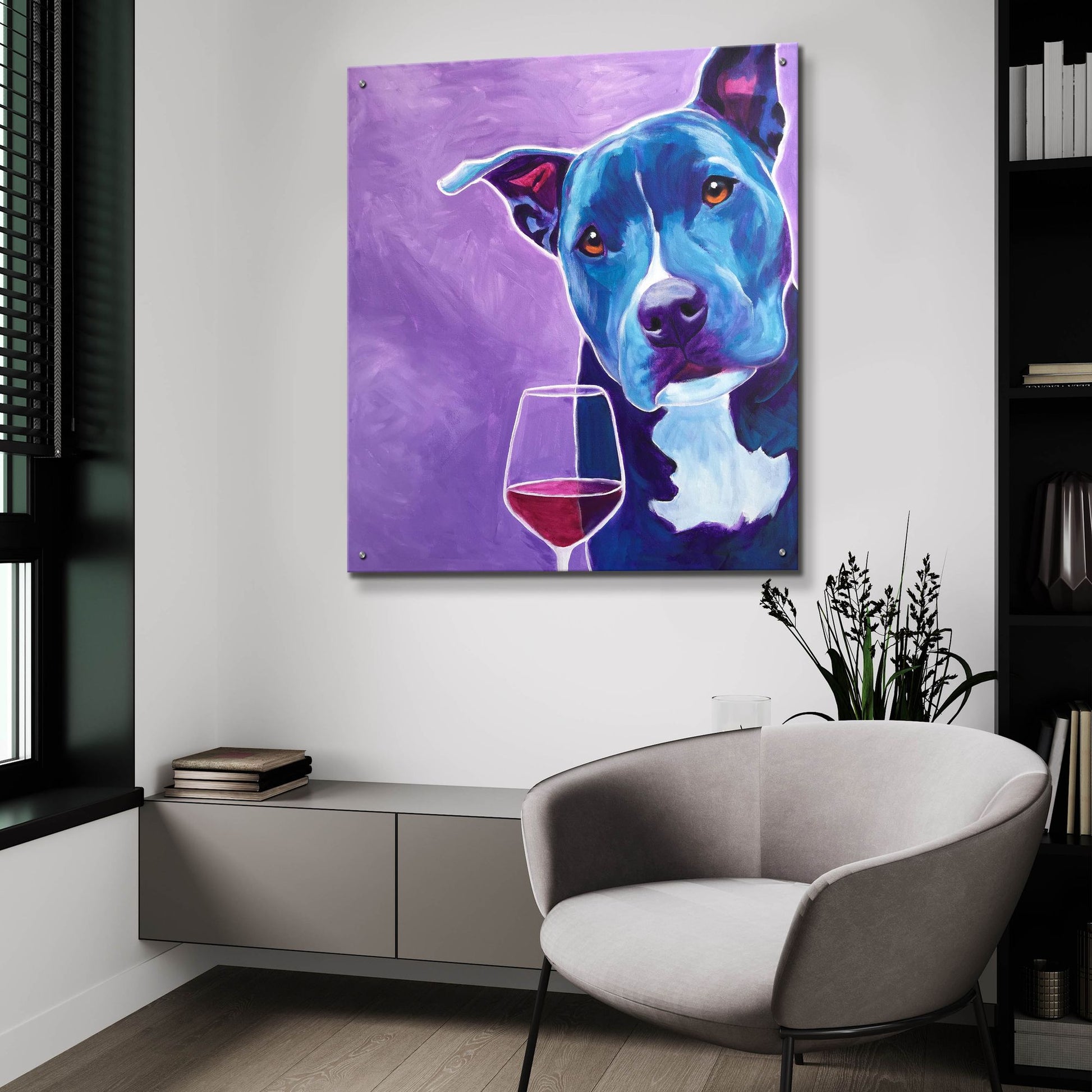 Epic Art 'Shakti With Wine2 by Dawg Painter, Acrylic Glass Wall Art,36x36