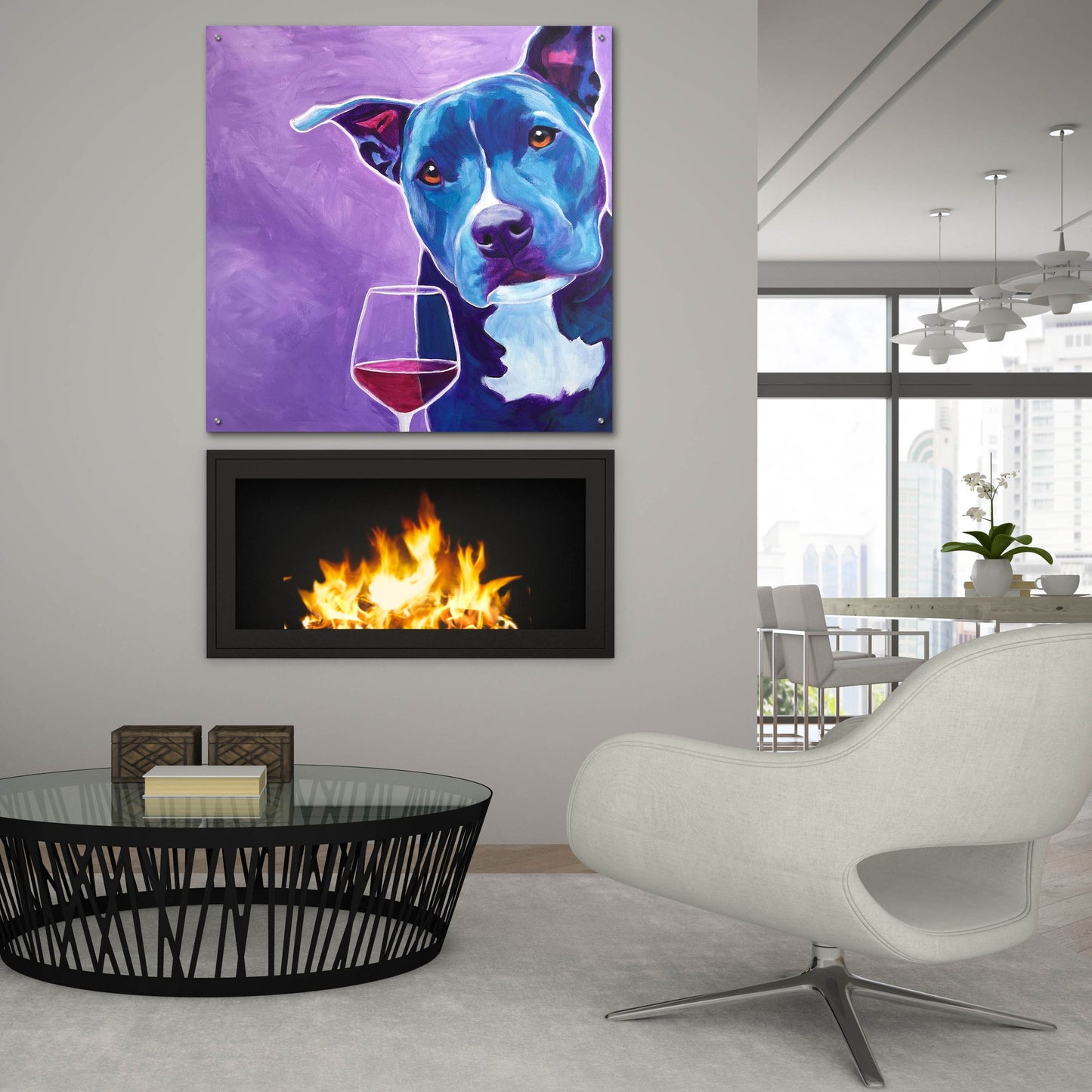 Epic Art 'Shakti With Wine2 by Dawg Painter, Acrylic Glass Wall Art,36x36