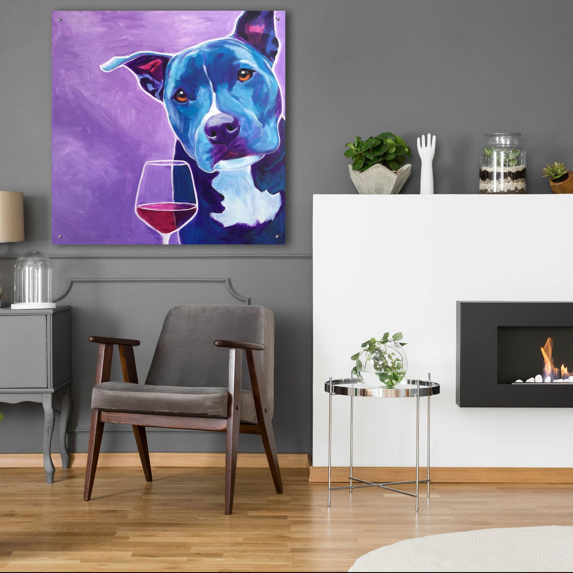 Epic Art 'Shakti With Wine2 by Dawg Painter, Acrylic Glass Wall Art,36x36