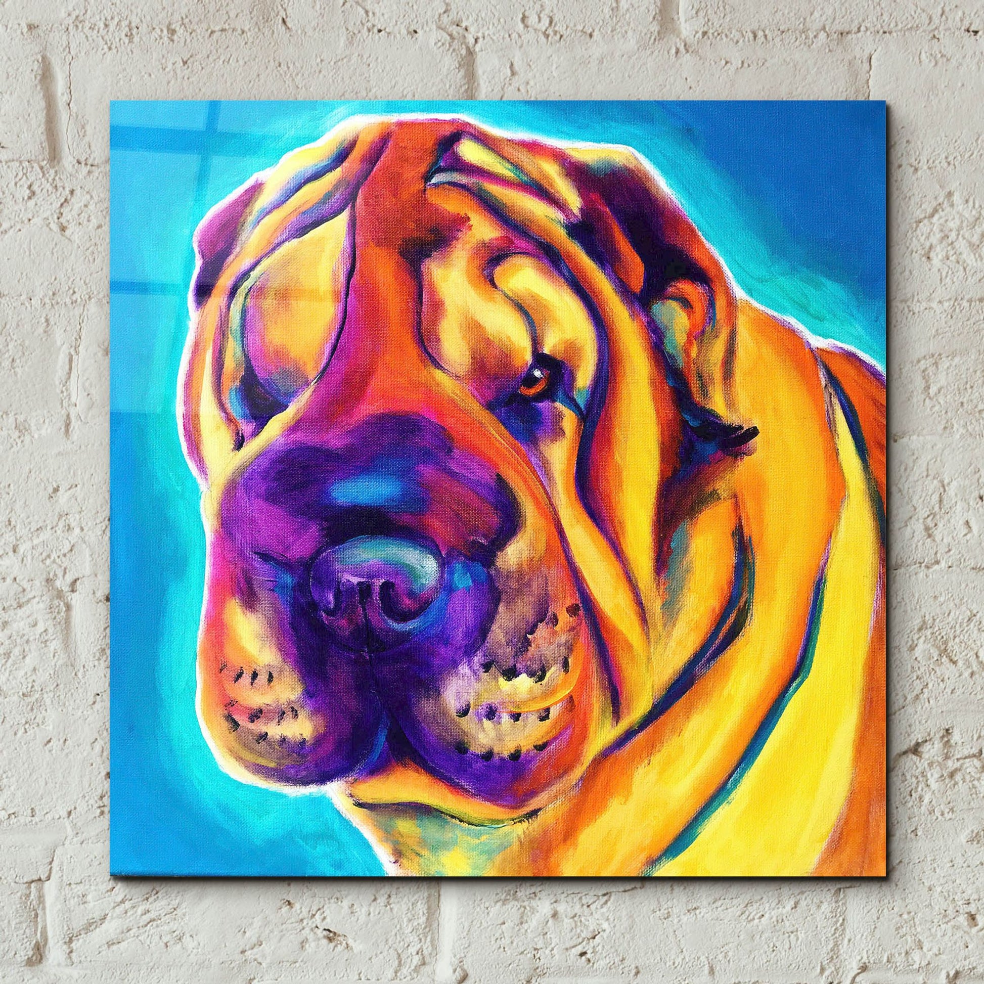 Epic Art 'Sharpei - Big Man2 by Dawg Painter, Acrylic Glass Wall Art,12x12