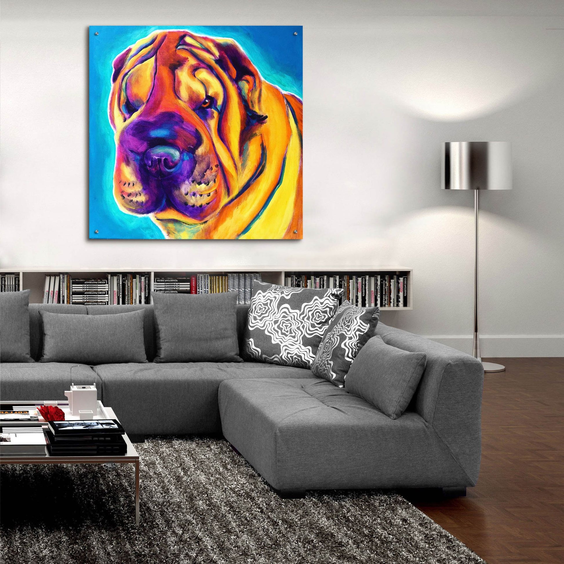 Epic Art 'Sharpei - Big Man2 by Dawg Painter, Acrylic Glass Wall Art,36x36