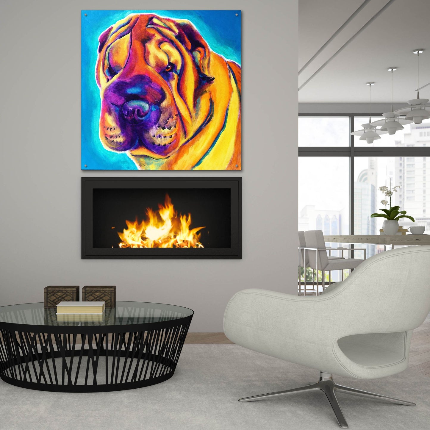 Epic Art 'Sharpei - Big Man2 by Dawg Painter, Acrylic Glass Wall Art,36x36