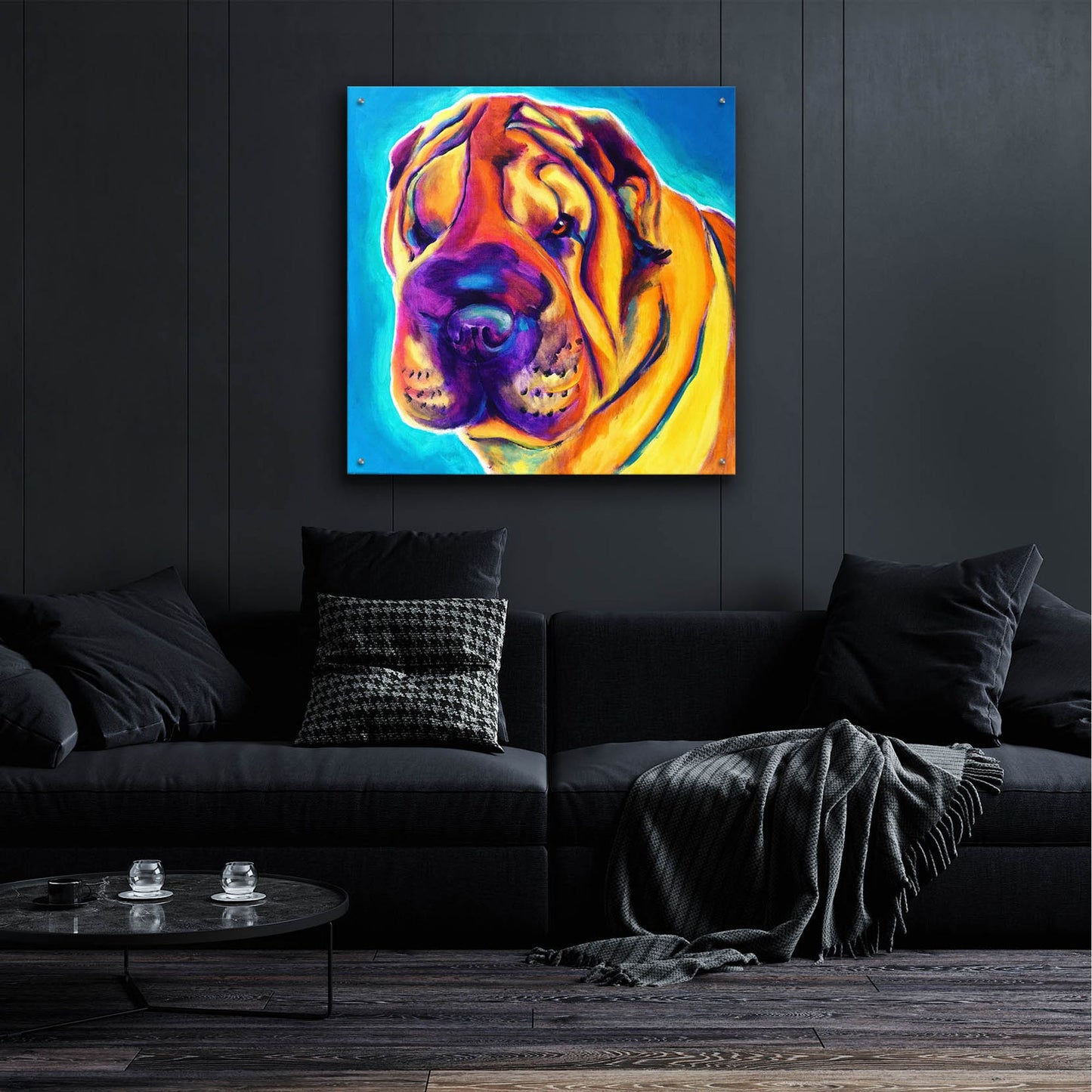 Epic Art 'Sharpei - Big Man2 by Dawg Painter, Acrylic Glass Wall Art,36x36