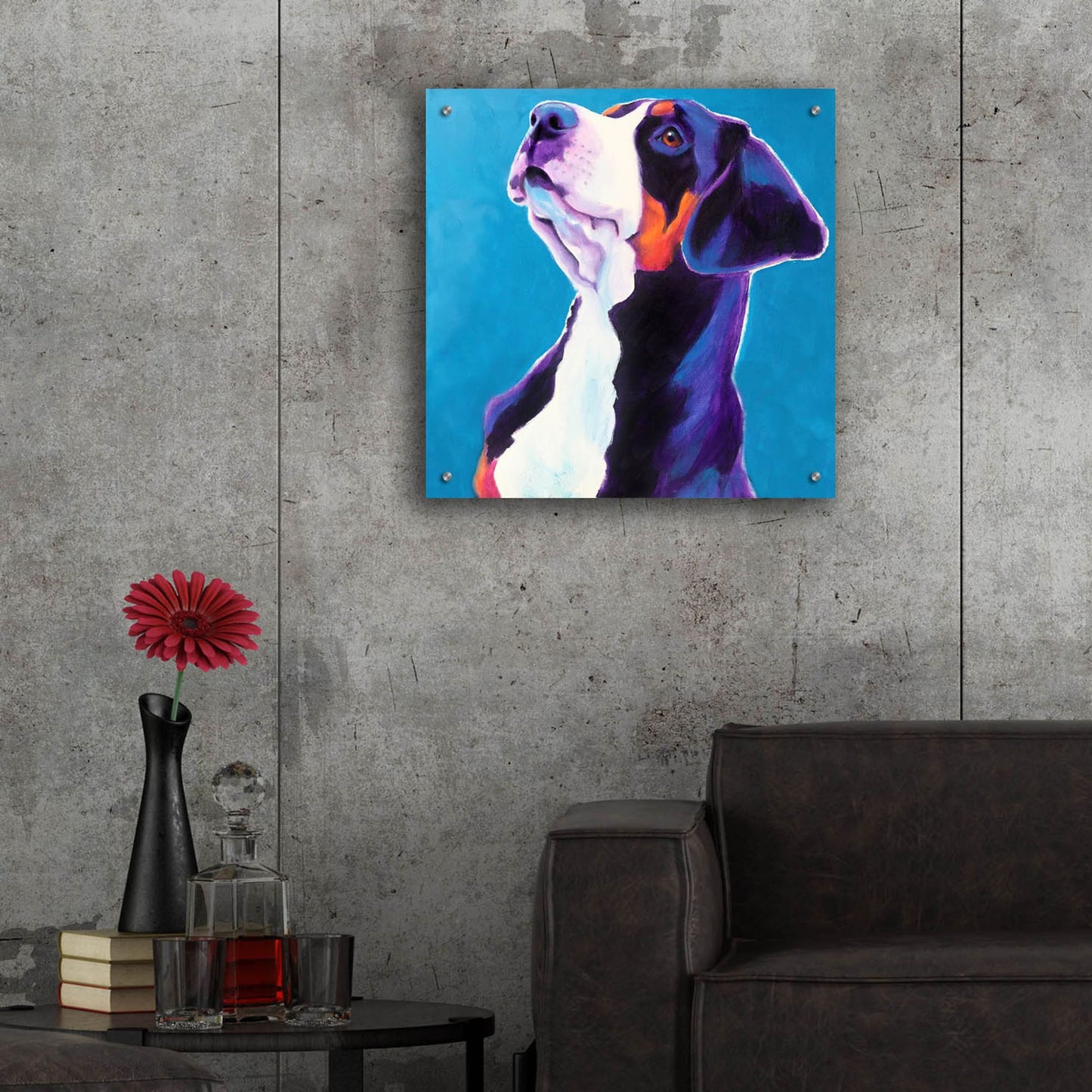 Epic Art 'Swissie - Puppy2 by Dawg Painter, Acrylic Glass Wall Art,24x24