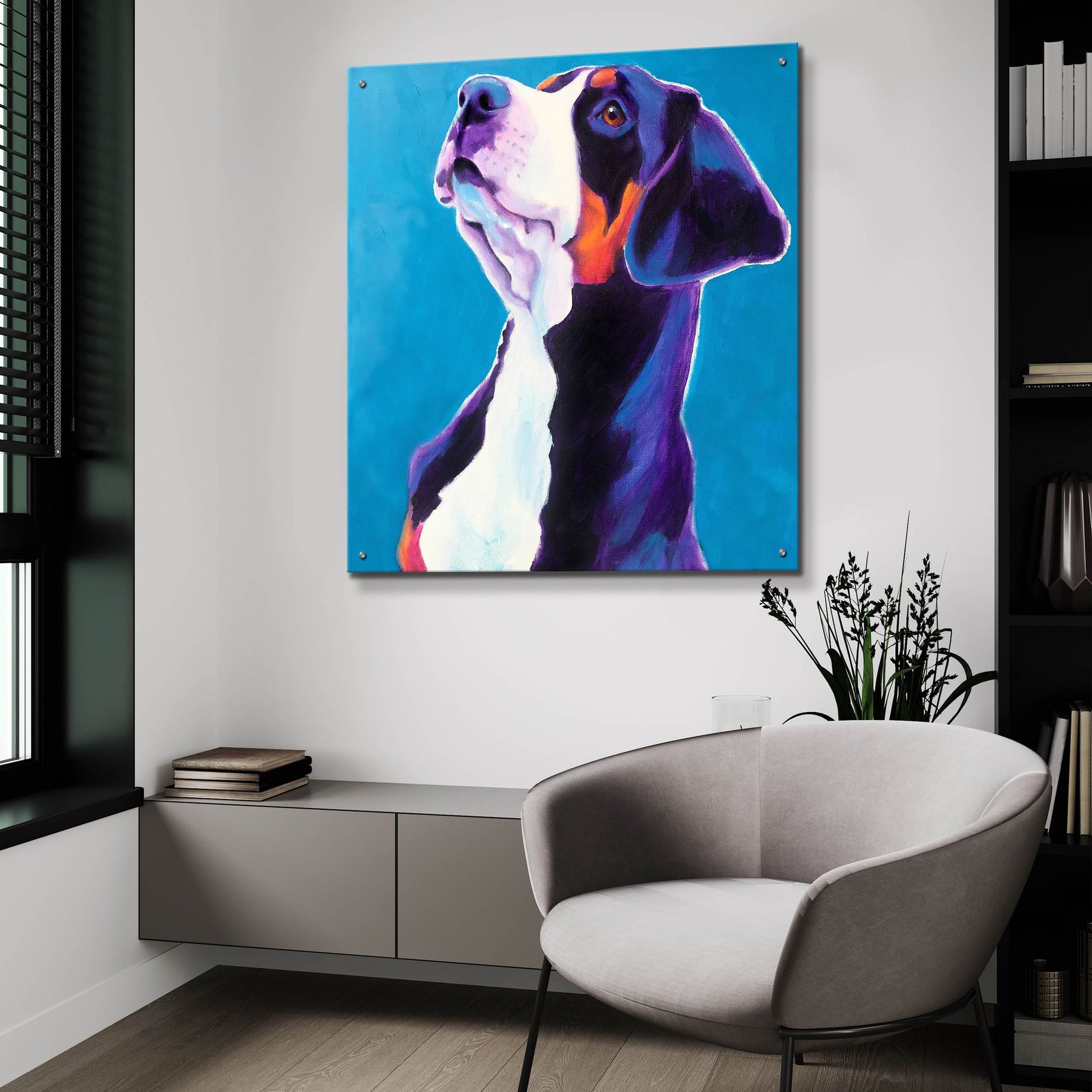 Epic Art 'Swissie - Puppy2 by Dawg Painter, Acrylic Glass Wall Art,36x36