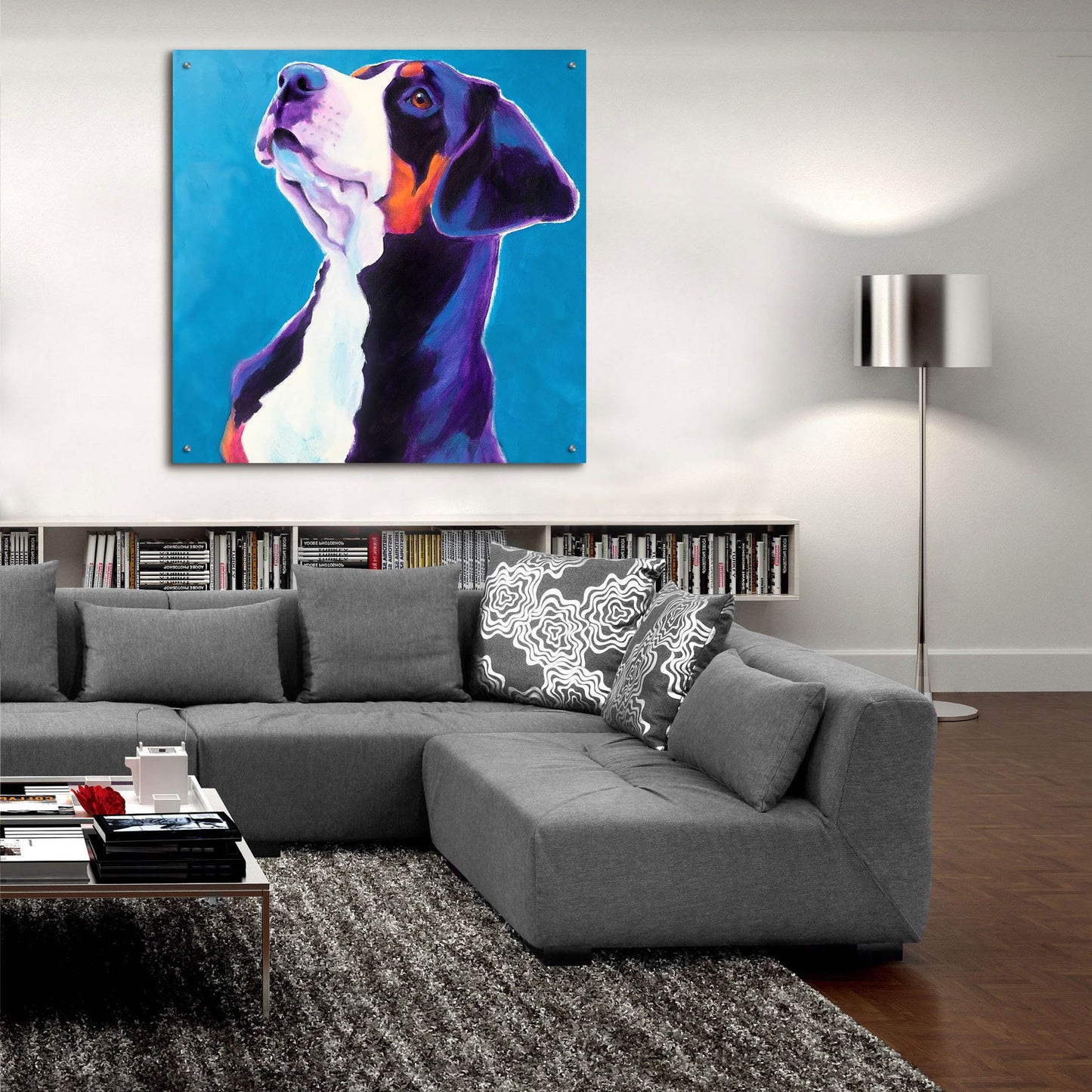 Epic Art 'Swissie - Puppy2 by Dawg Painter, Acrylic Glass Wall Art,36x36