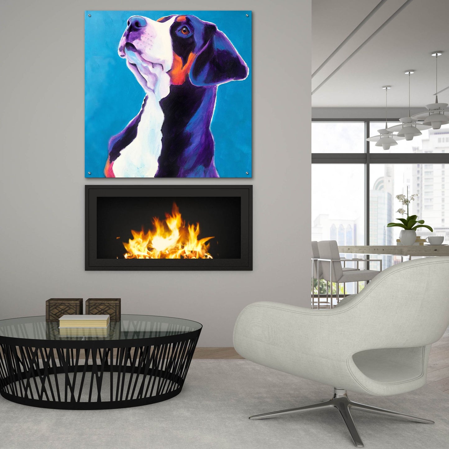 Epic Art 'Swissie - Puppy2 by Dawg Painter, Acrylic Glass Wall Art,36x36