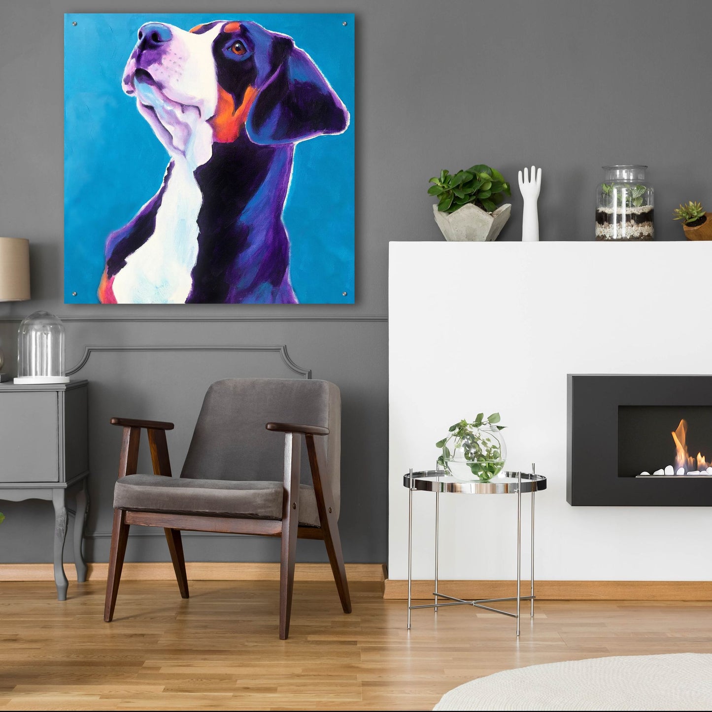 Epic Art 'Swissie - Puppy2 by Dawg Painter, Acrylic Glass Wall Art,36x36