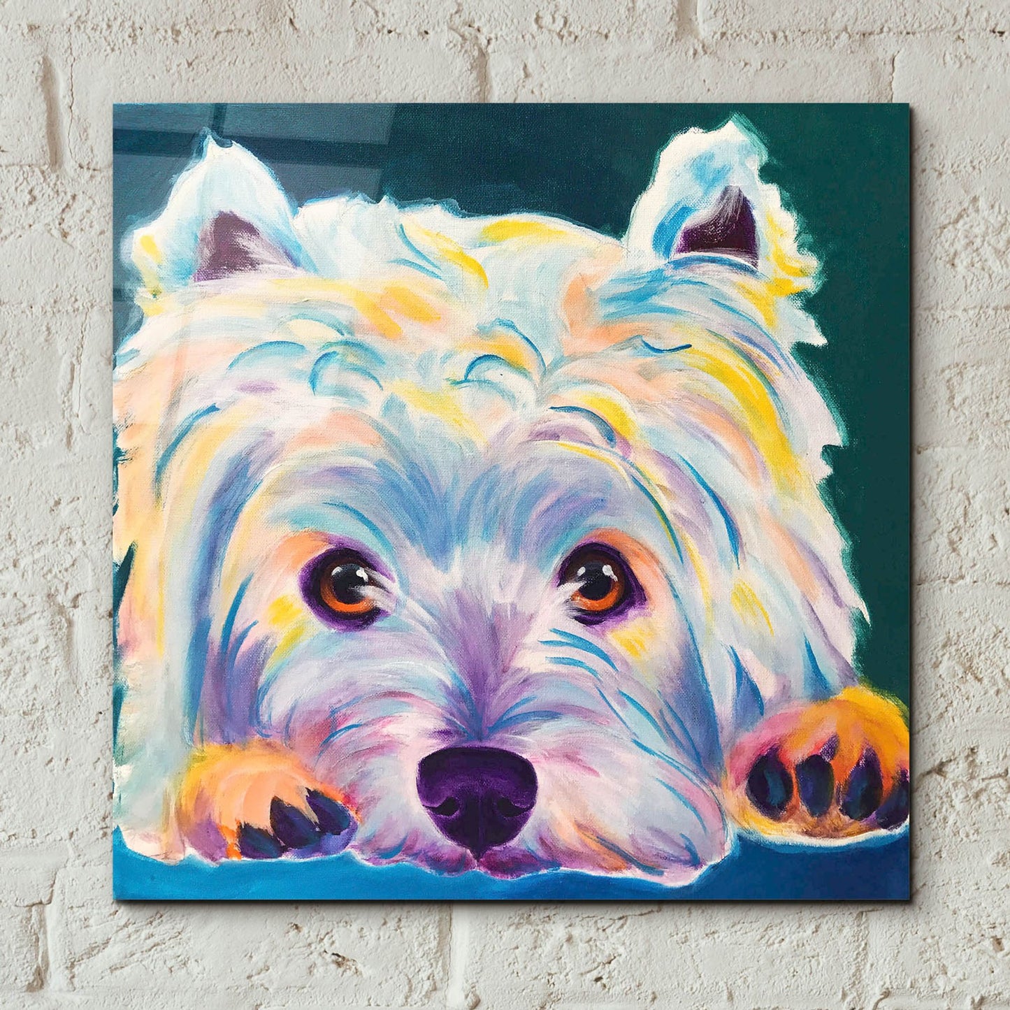 Epic Art 'Westie - Chispy 22 by Dawg Painter, Acrylic Glass Wall Art,12x12