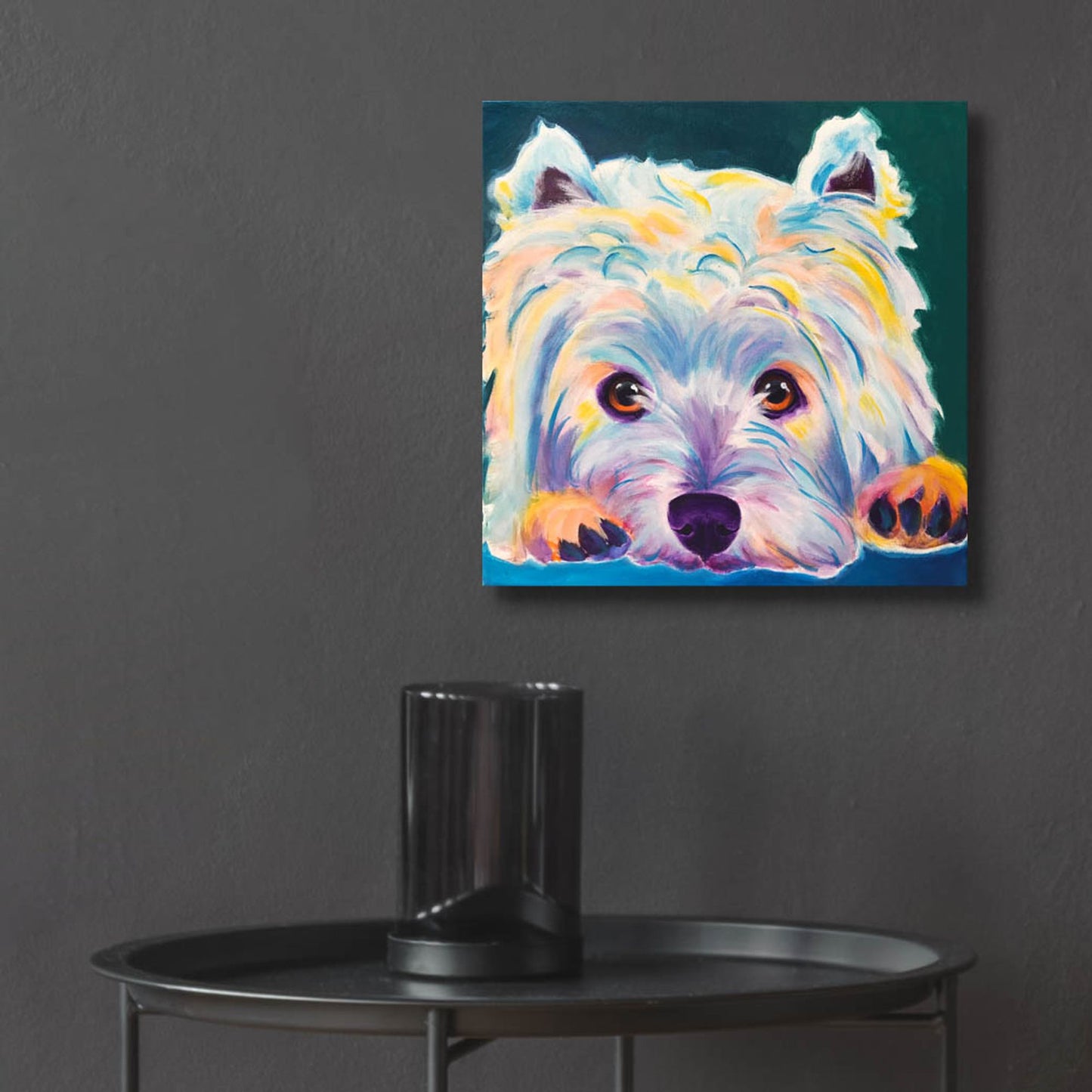 Epic Art 'Westie - Chispy 22 by Dawg Painter, Acrylic Glass Wall Art,12x12