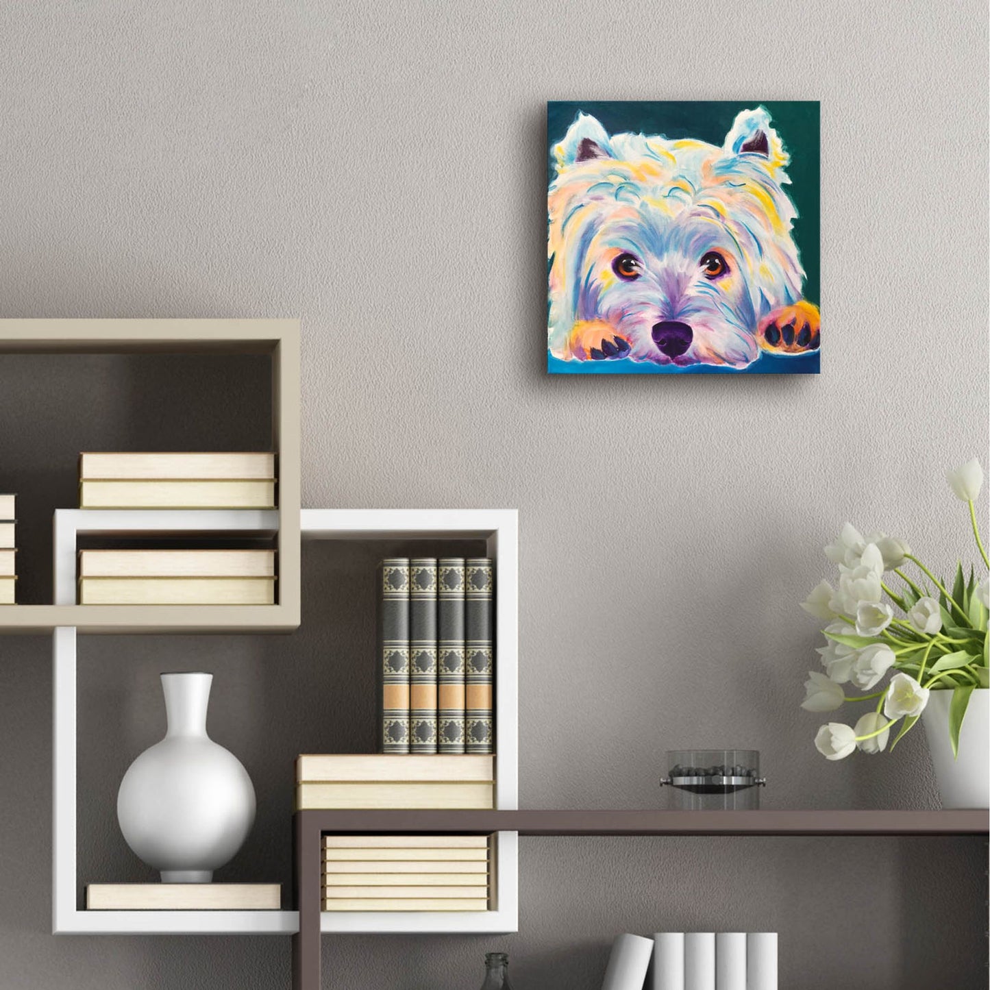 Epic Art 'Westie - Chispy 22 by Dawg Painter, Acrylic Glass Wall Art,12x12