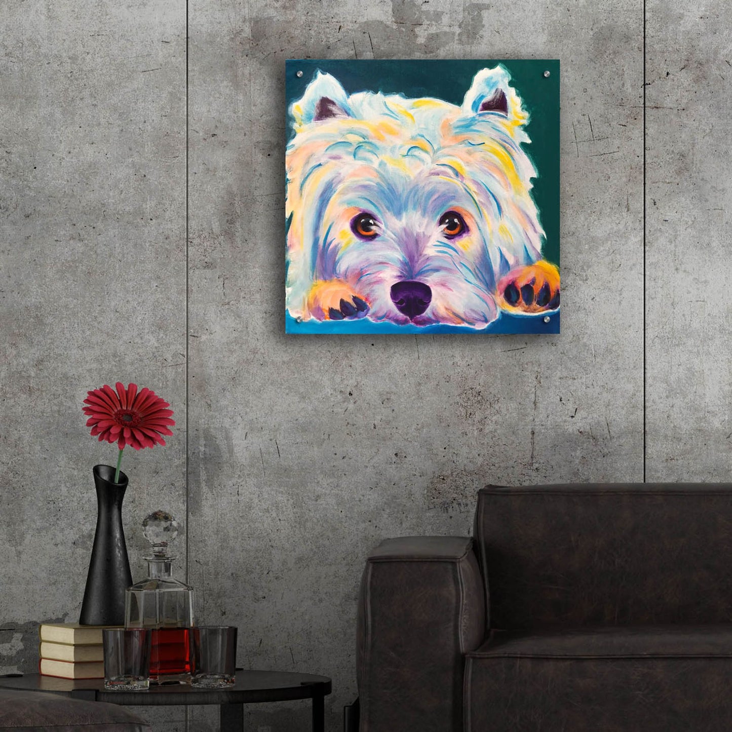 Epic Art 'Westie - Chispy 22 by Dawg Painter, Acrylic Glass Wall Art,24x24