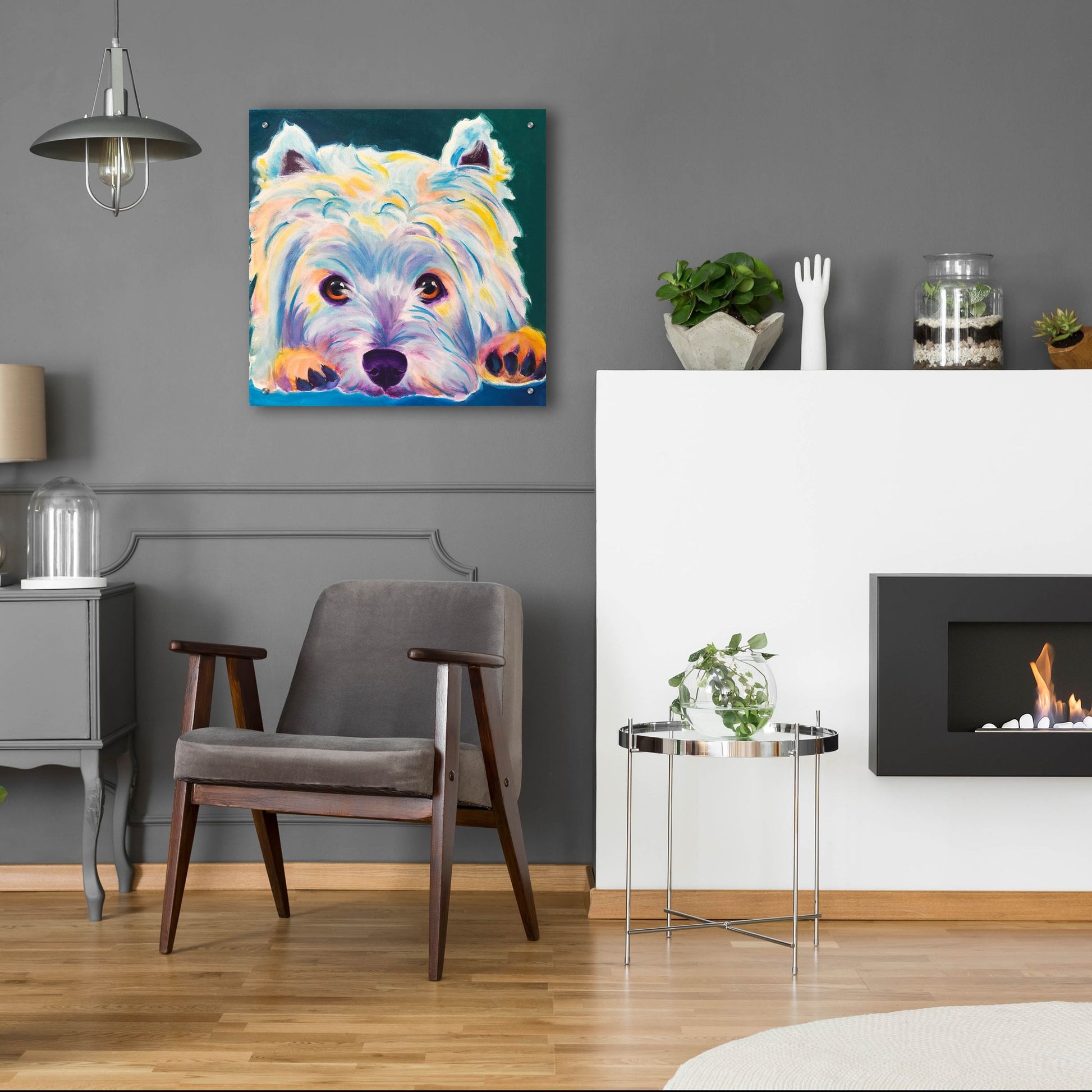 Epic Art 'Westie - Chispy 22 by Dawg Painter, Acrylic Glass Wall Art,24x24