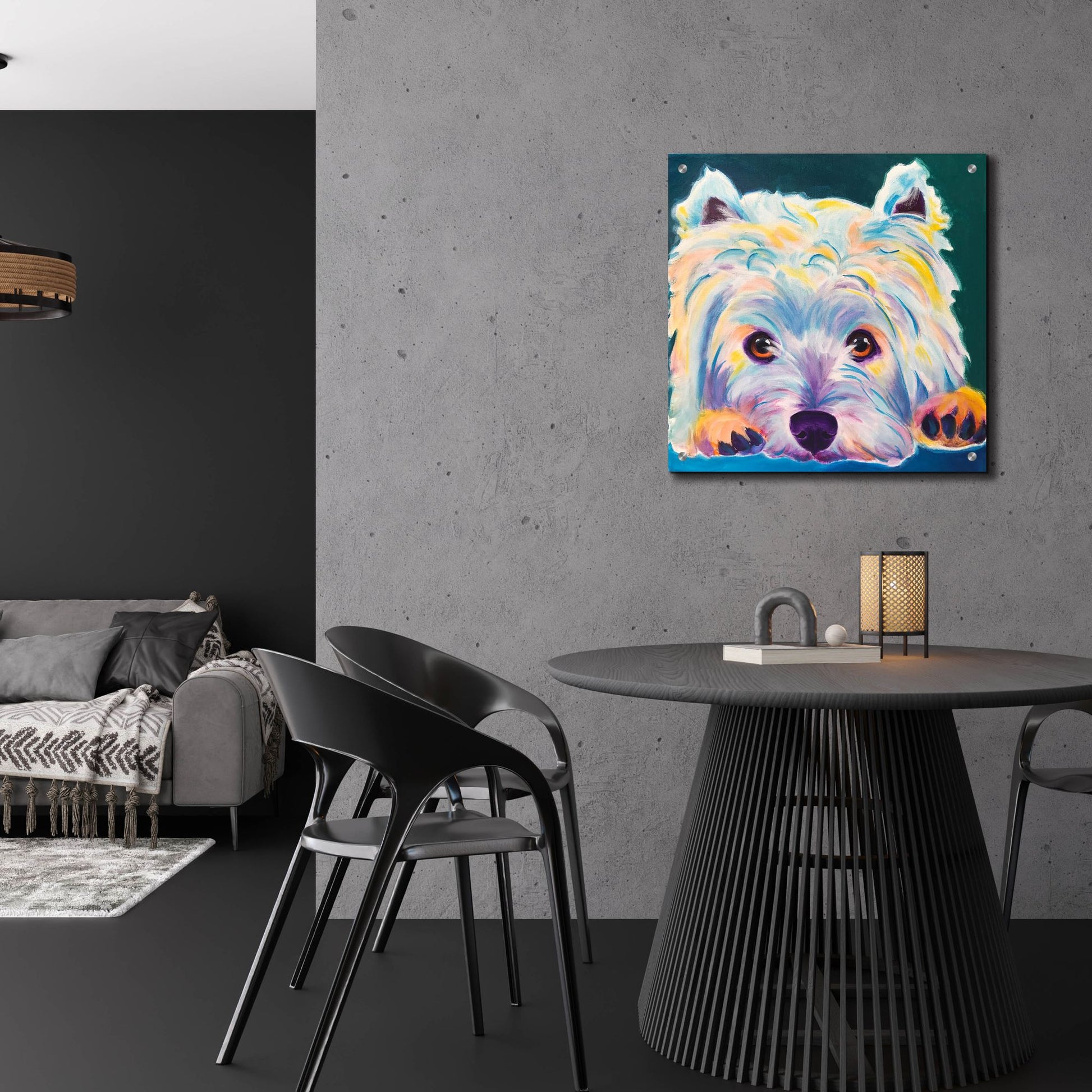 Epic Art 'Westie - Chispy 22 by Dawg Painter, Acrylic Glass Wall Art,24x24