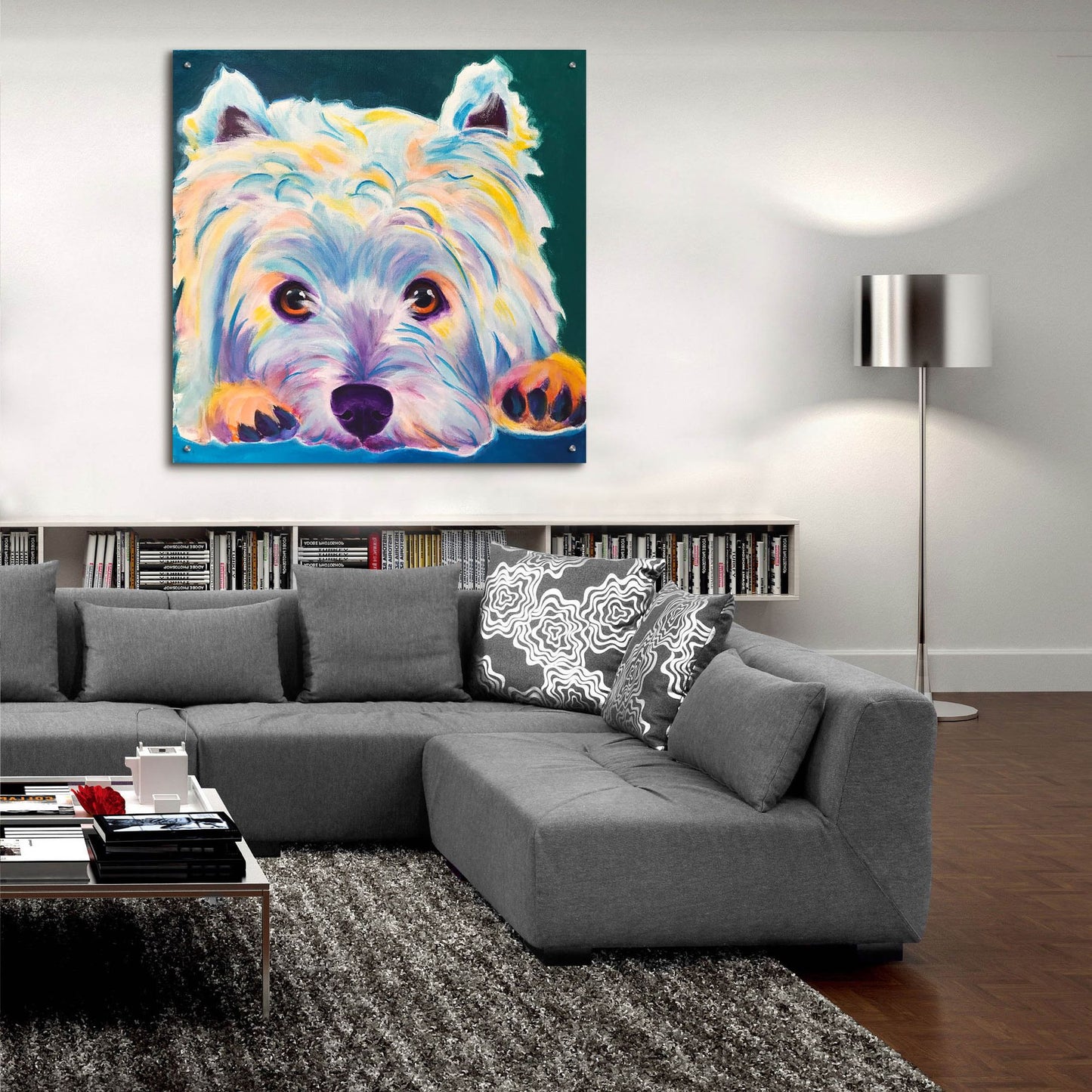 Epic Art 'Westie - Chispy 22 by Dawg Painter, Acrylic Glass Wall Art,36x36