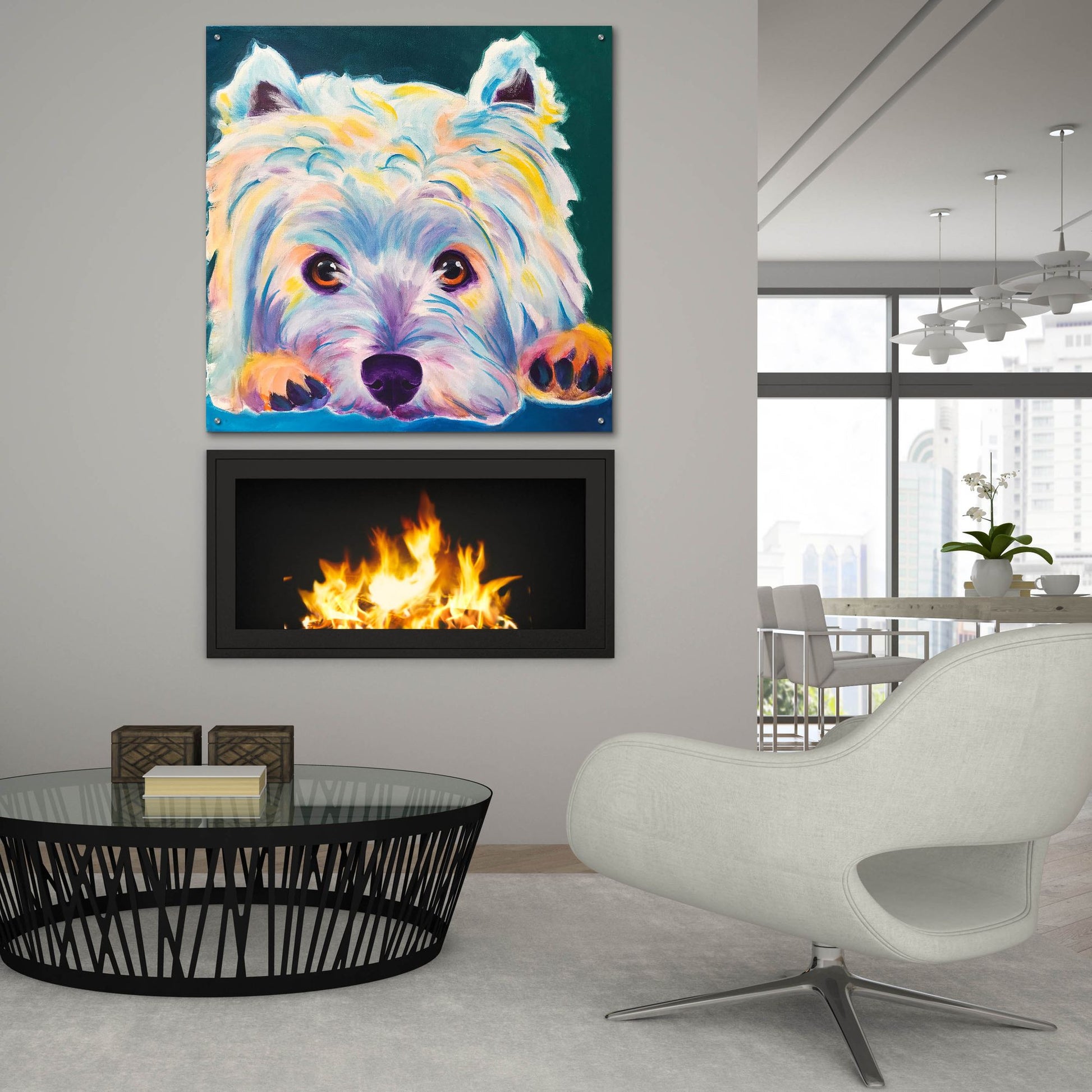 Epic Art 'Westie - Chispy 22 by Dawg Painter, Acrylic Glass Wall Art,36x36