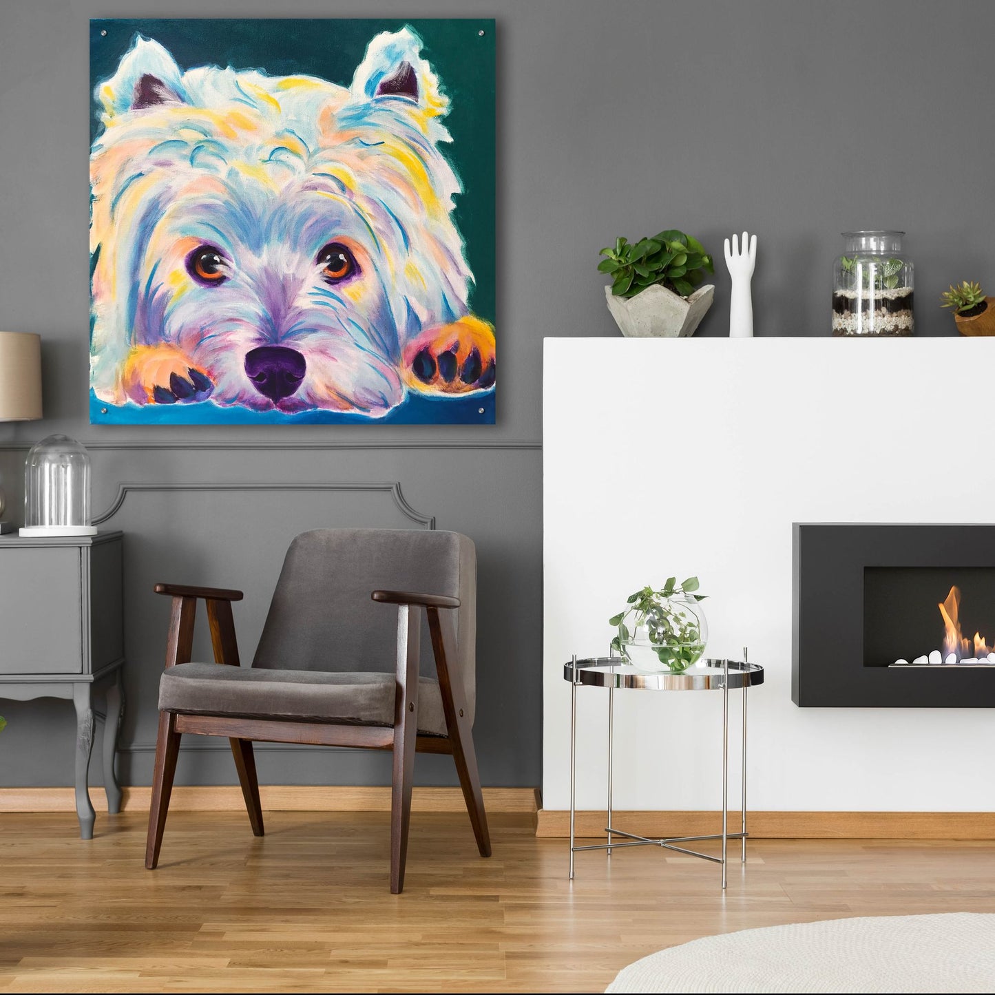 Epic Art 'Westie - Chispy 22 by Dawg Painter, Acrylic Glass Wall Art,36x36