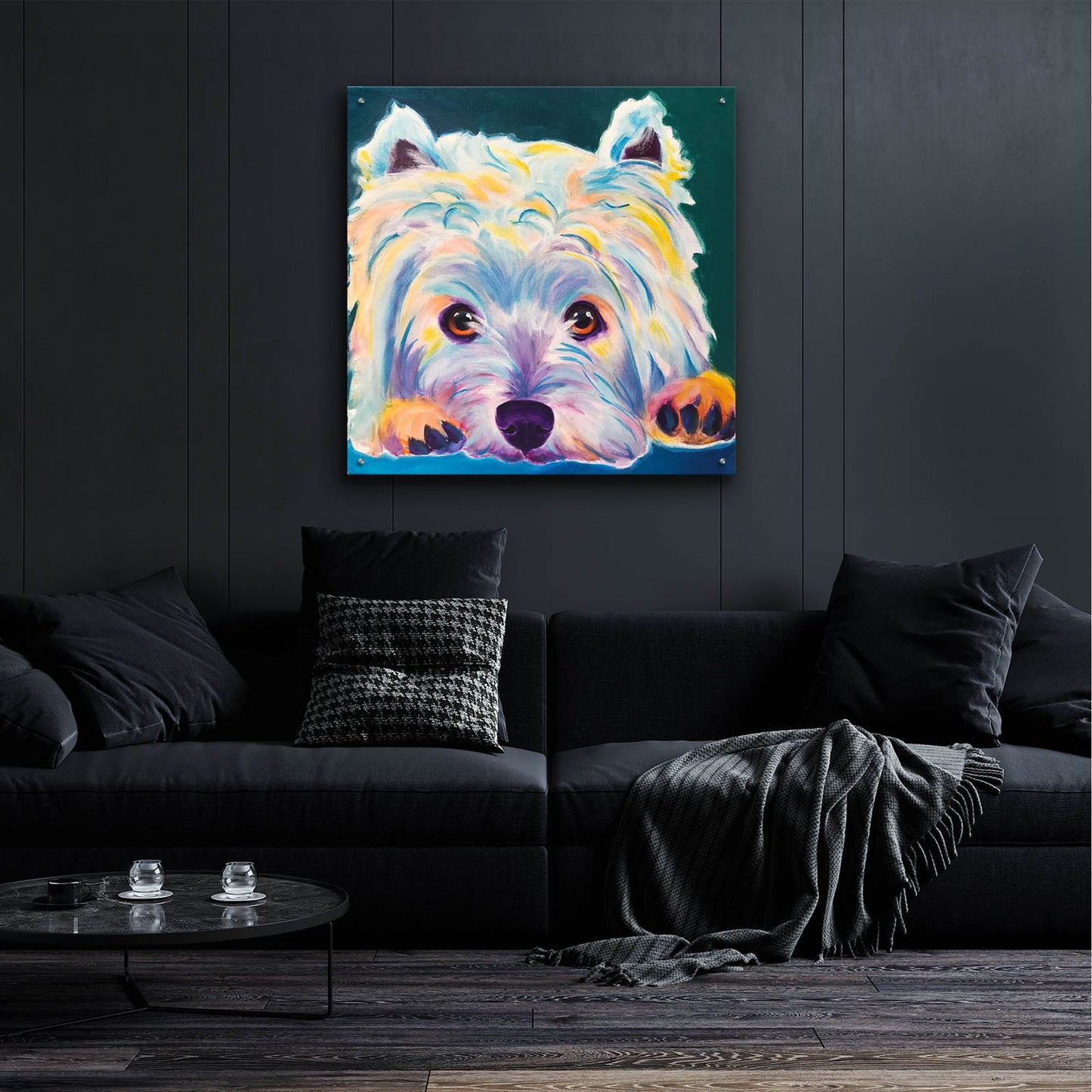 Epic Art 'Westie - Chispy 22 by Dawg Painter, Acrylic Glass Wall Art,36x36