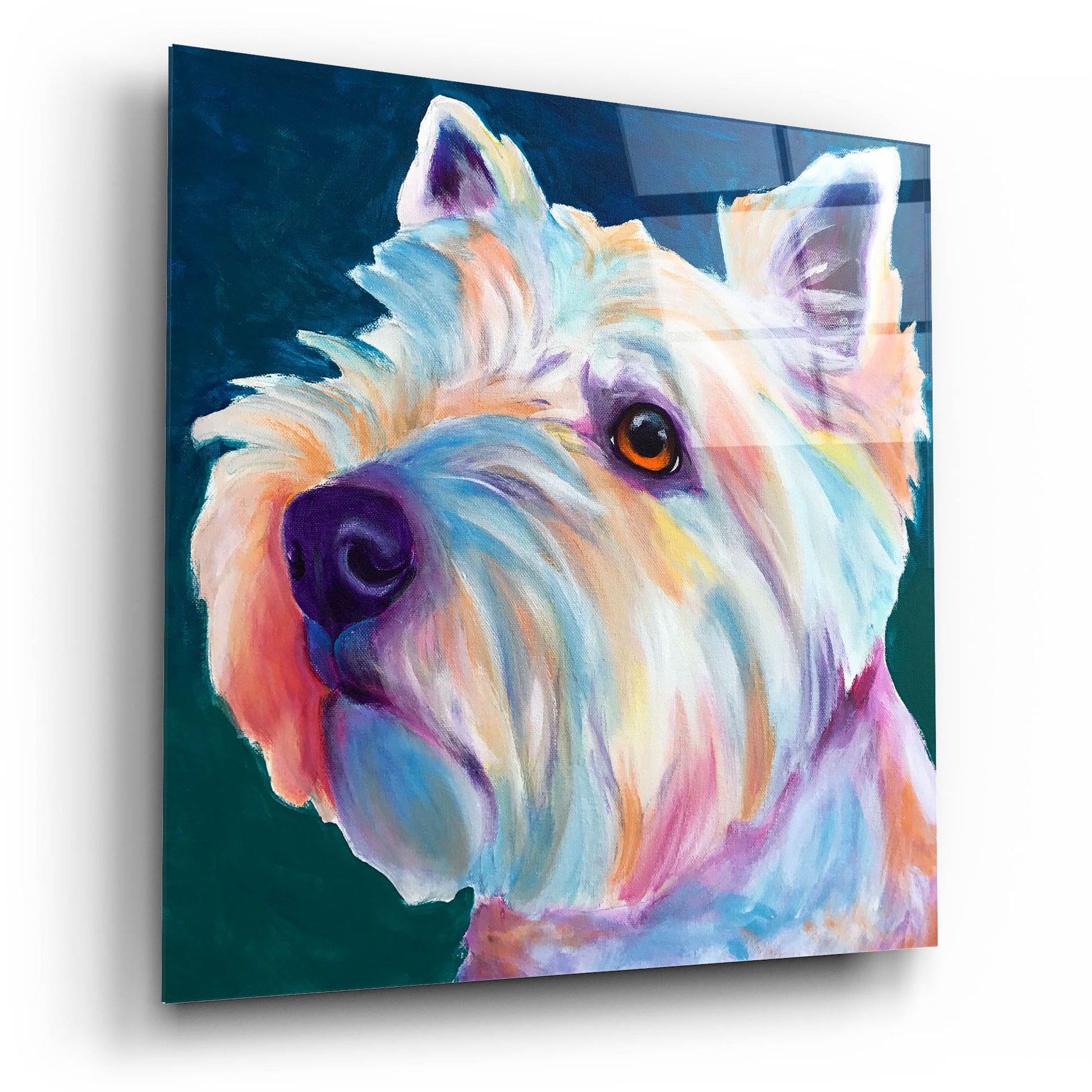 Epic Art 'Westie - Chispy 32 by Dawg Painter, Acrylic Glass Wall Art,12x12