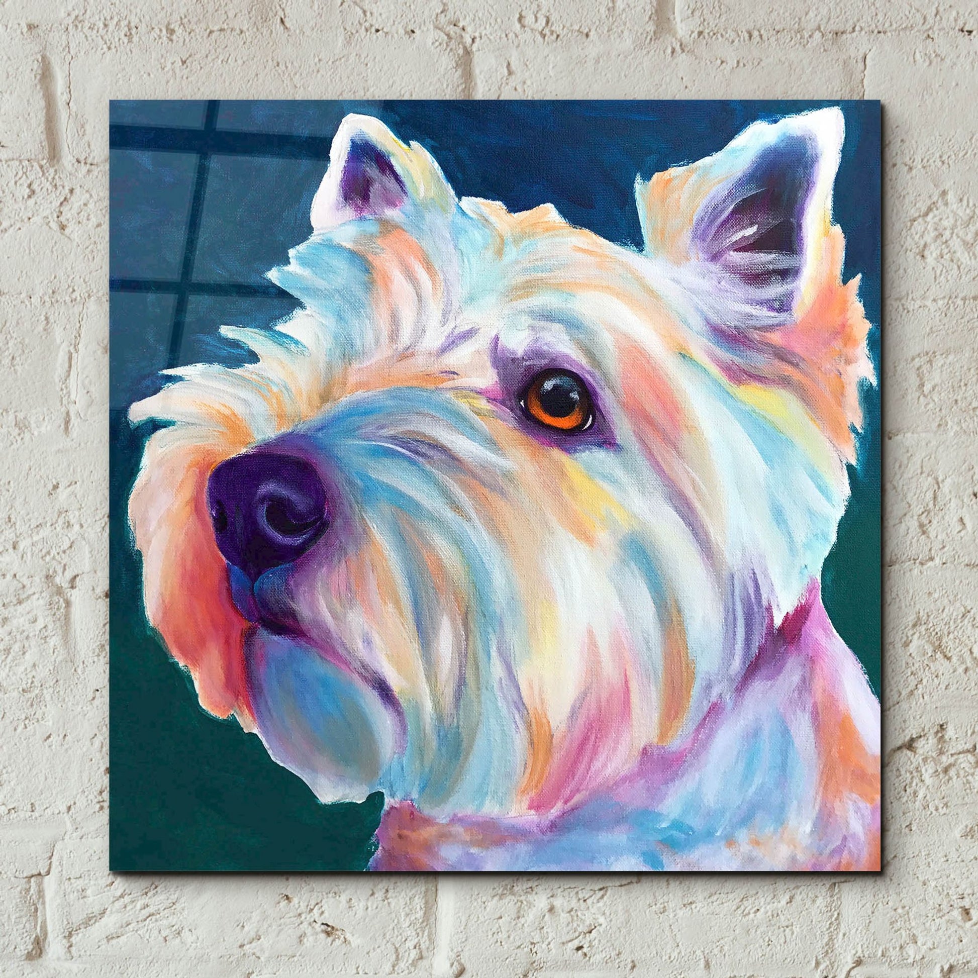 Epic Art 'Westie - Chispy 32 by Dawg Painter, Acrylic Glass Wall Art,12x12