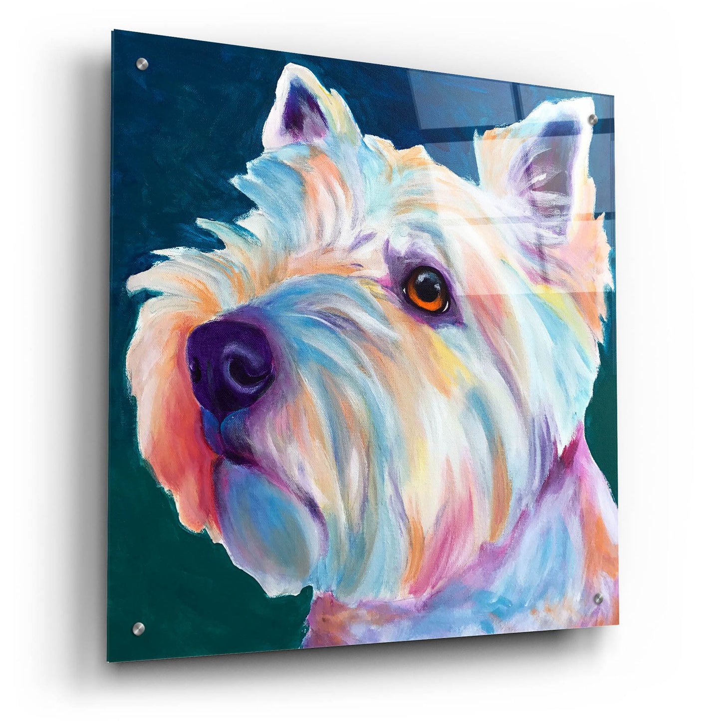 Epic Art 'Westie - Chispy 32 by Dawg Painter, Acrylic Glass Wall Art,24x24