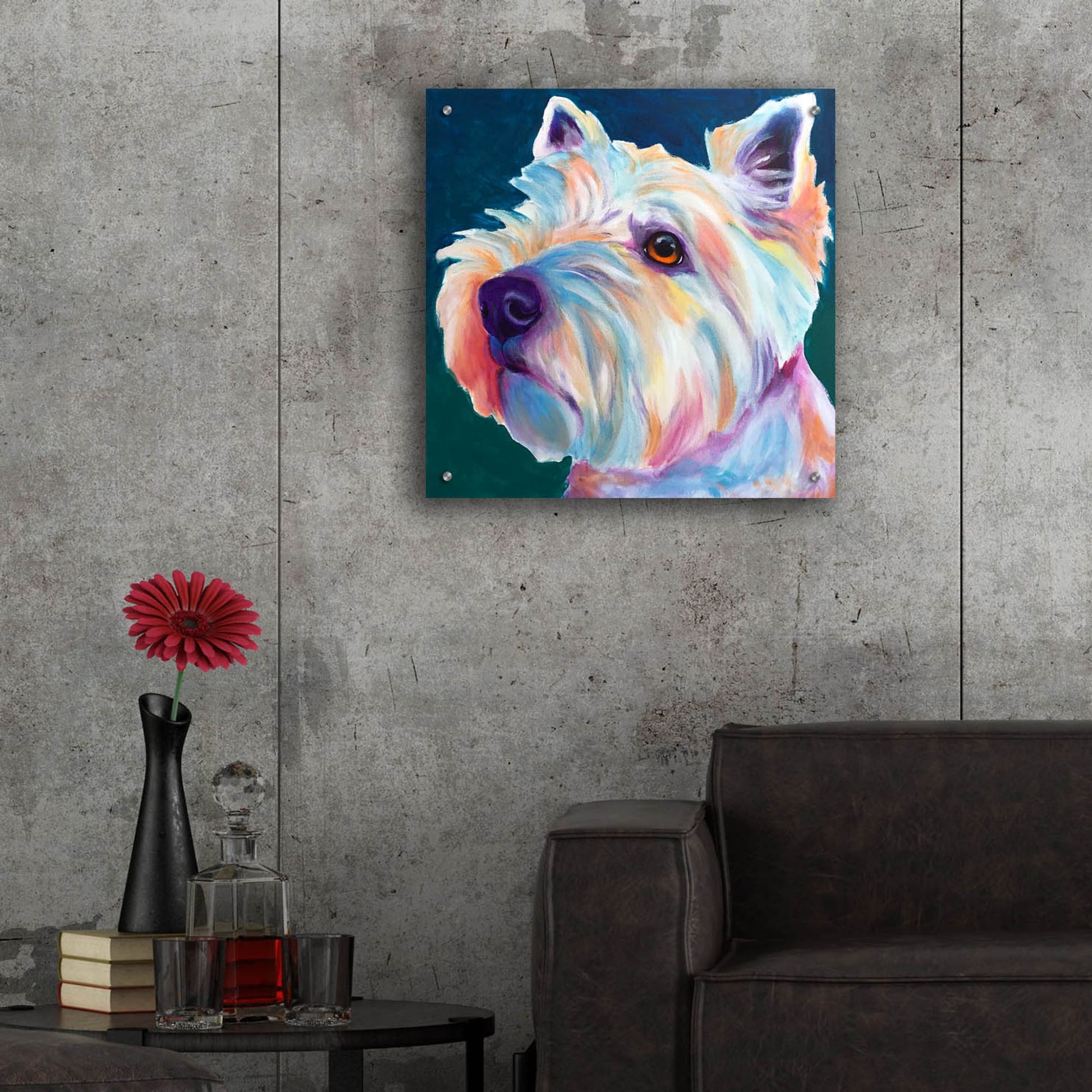 Epic Art 'Westie - Chispy 32 by Dawg Painter, Acrylic Glass Wall Art,24x24