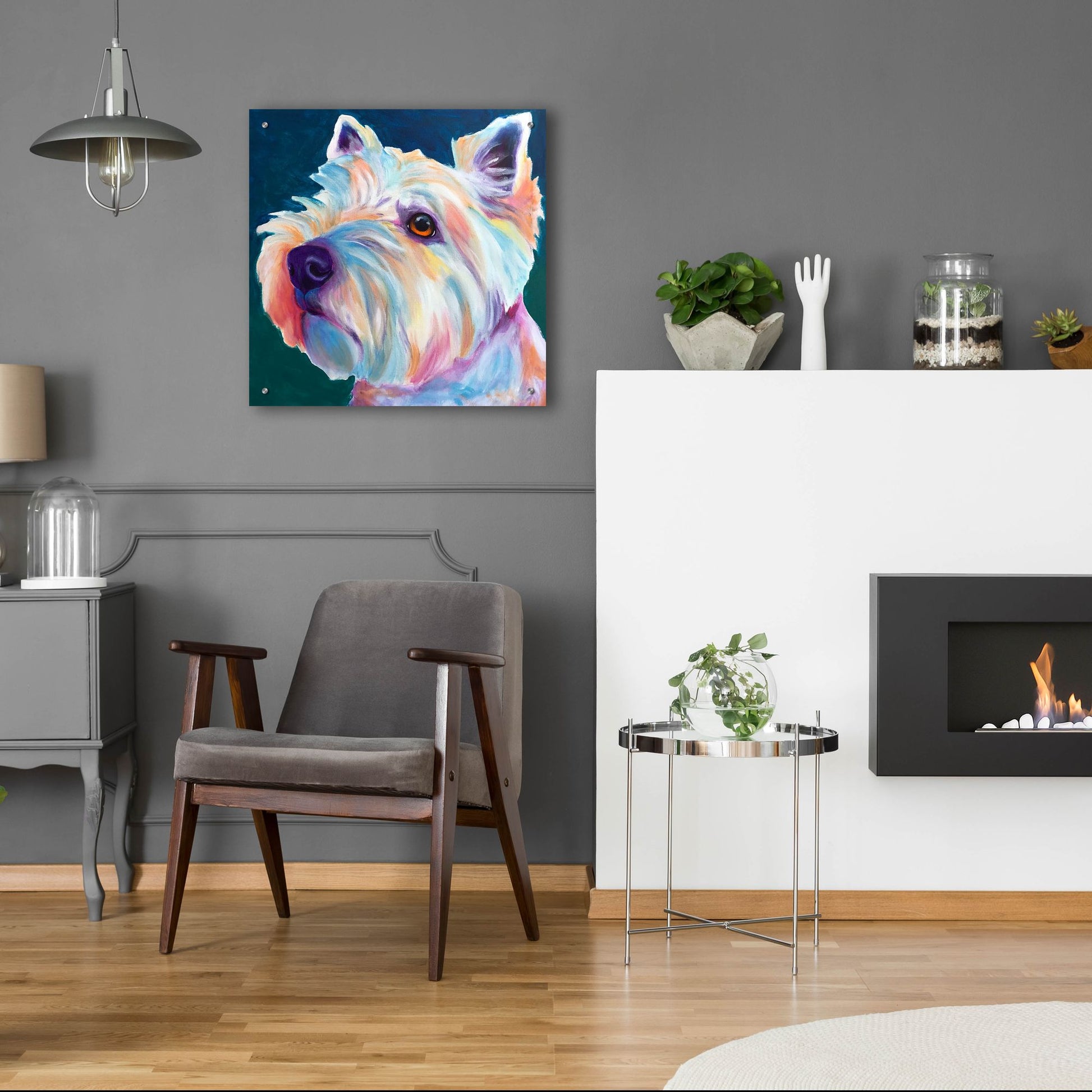 Epic Art 'Westie - Chispy 32 by Dawg Painter, Acrylic Glass Wall Art,24x24