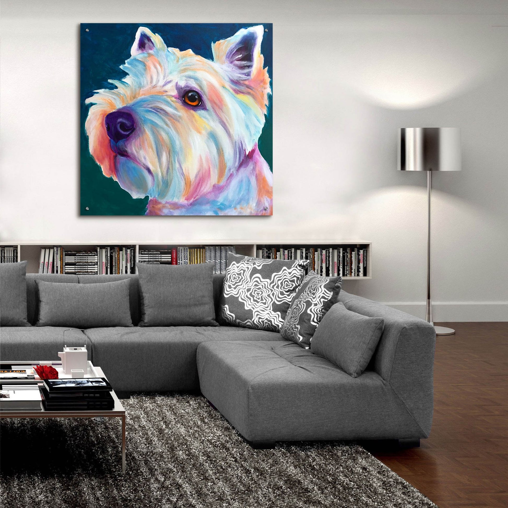 Epic Art 'Westie - Chispy 32 by Dawg Painter, Acrylic Glass Wall Art,36x36