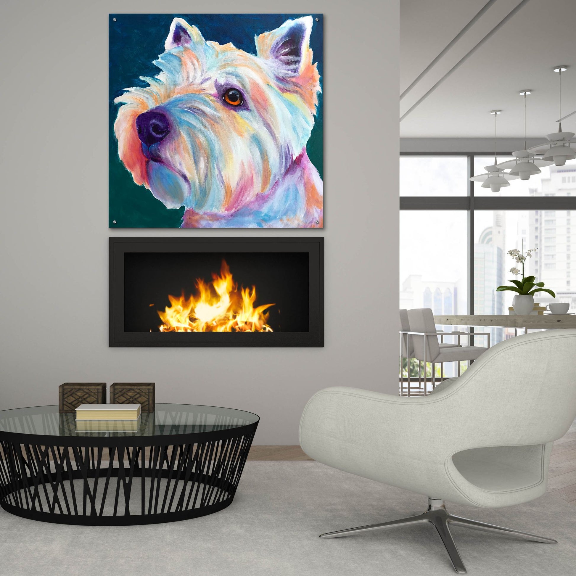 Epic Art 'Westie - Chispy 32 by Dawg Painter, Acrylic Glass Wall Art,36x36