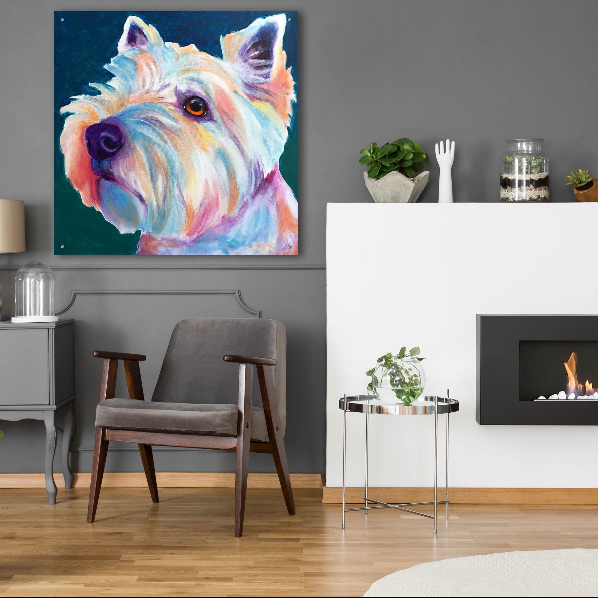 Epic Art 'Westie - Chispy 32 by Dawg Painter, Acrylic Glass Wall Art,36x36