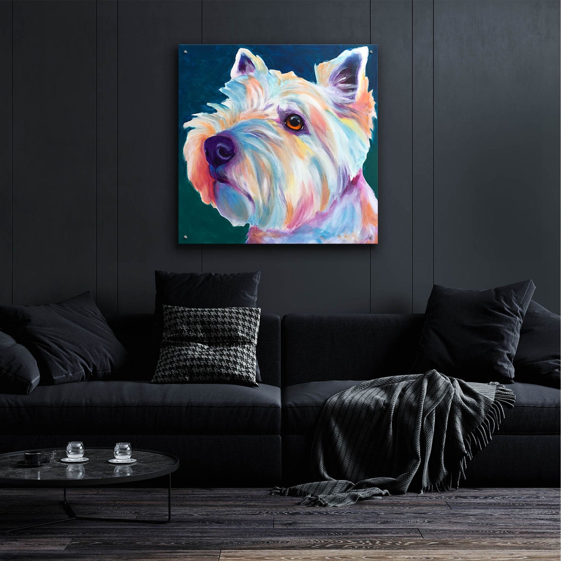 Epic Art 'Westie - Chispy 32 by Dawg Painter, Acrylic Glass Wall Art,36x36