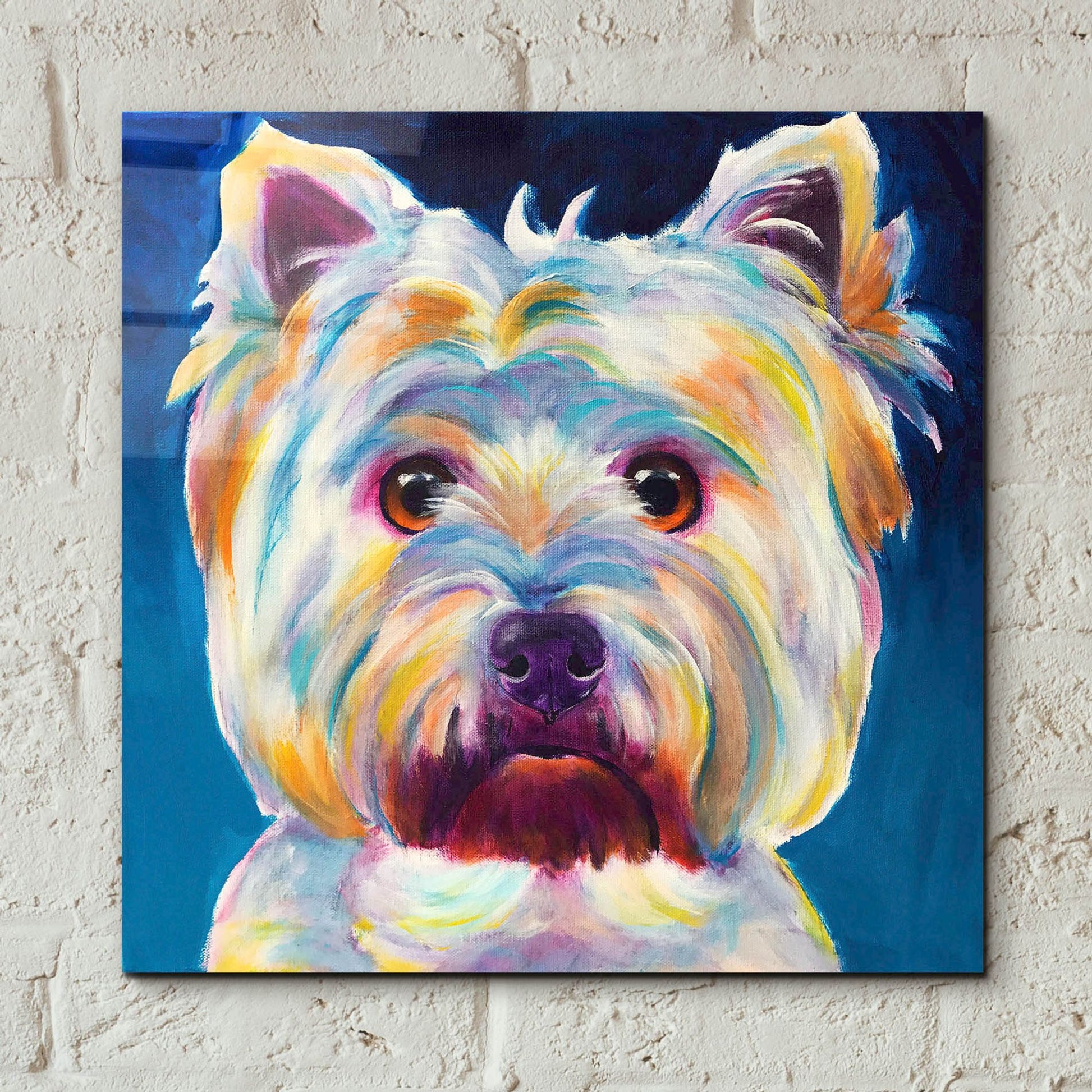 Epic Art 'Westie - Chispy2 by Dawg Painter, Acrylic Glass Wall Art,12x12